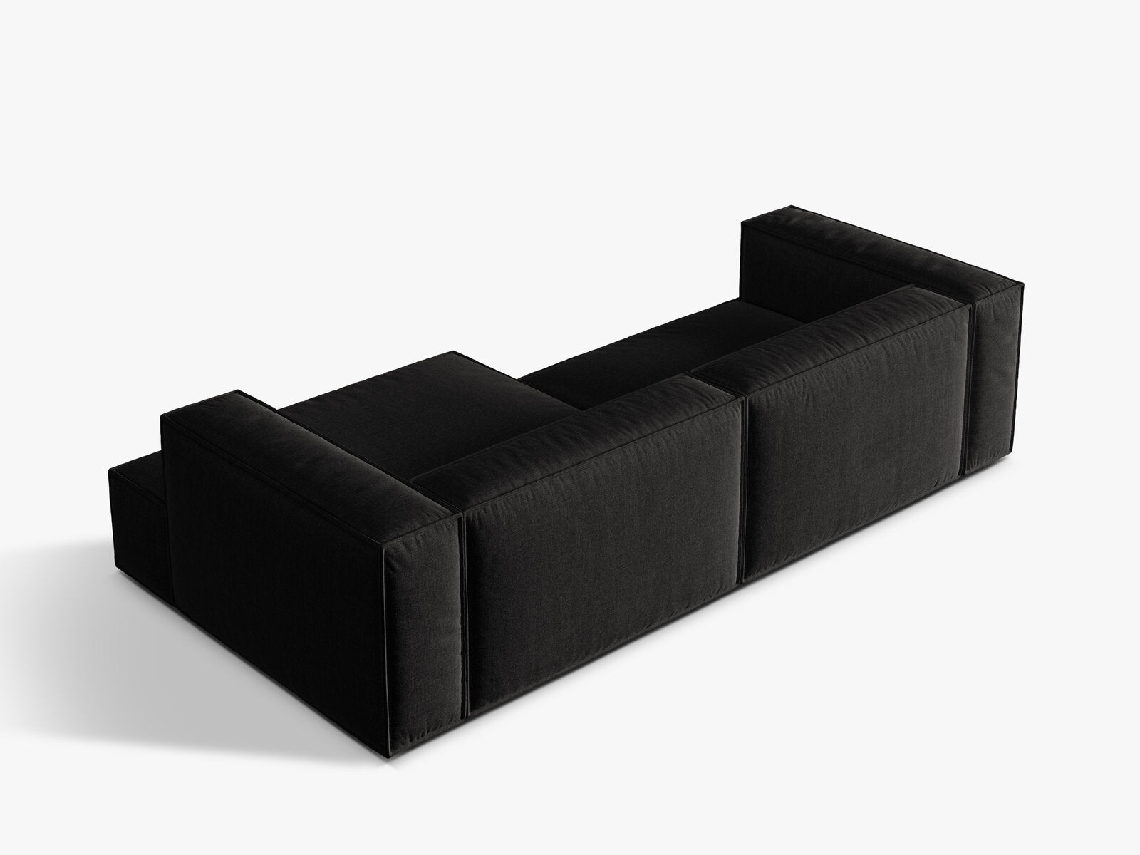 Micadoni Ecksofa Nuria 4-Sitzer Rechts Strukturierter Stoff Schwarz