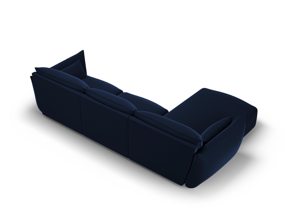 Cosmopolitan Design Ecksofa Matera 4-Sitzer Samt Salvador Königsblau Links