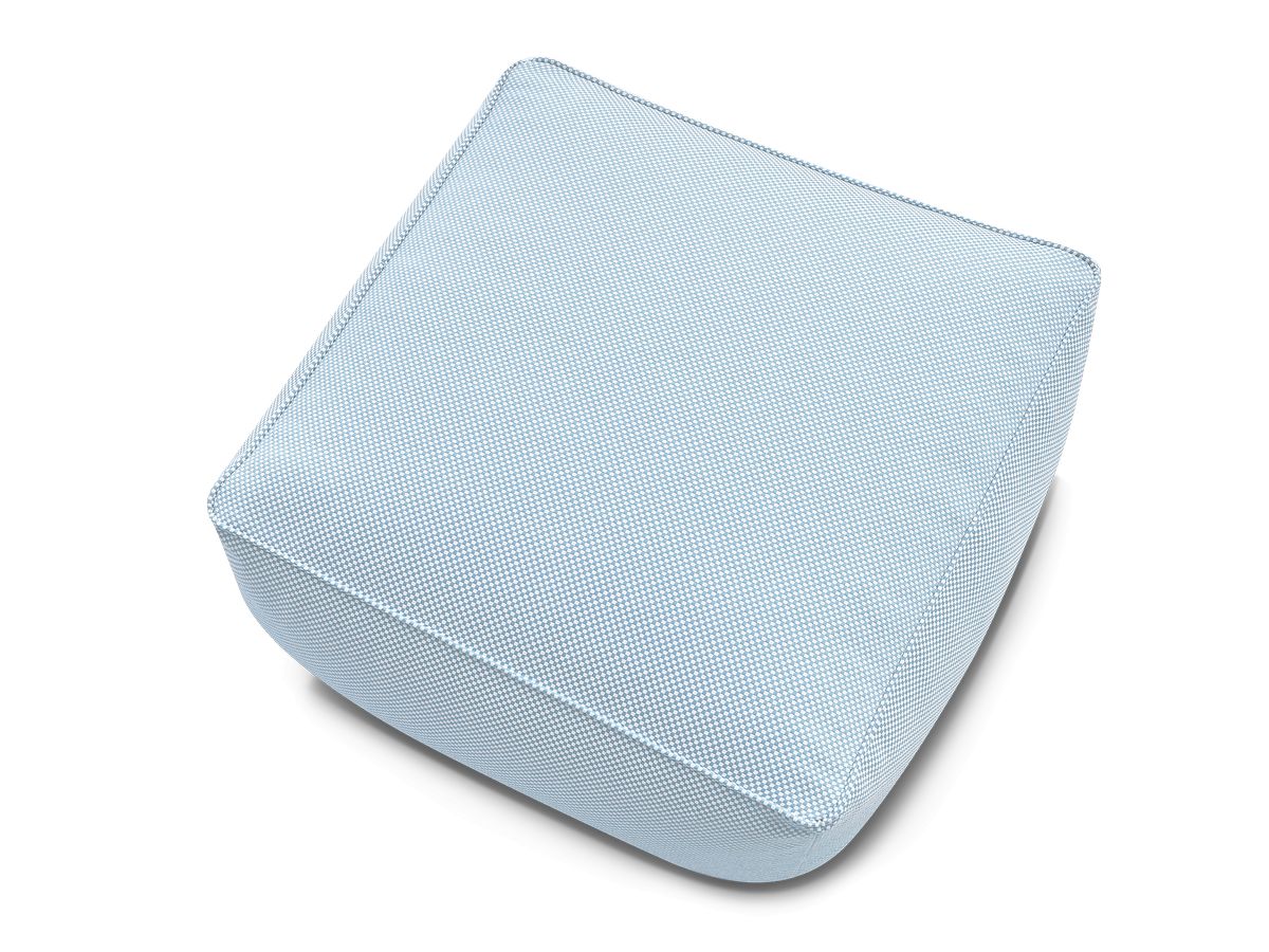 Bobochic Riviera Pouf 80 × 80 cm Melange-Stoff Hellblau