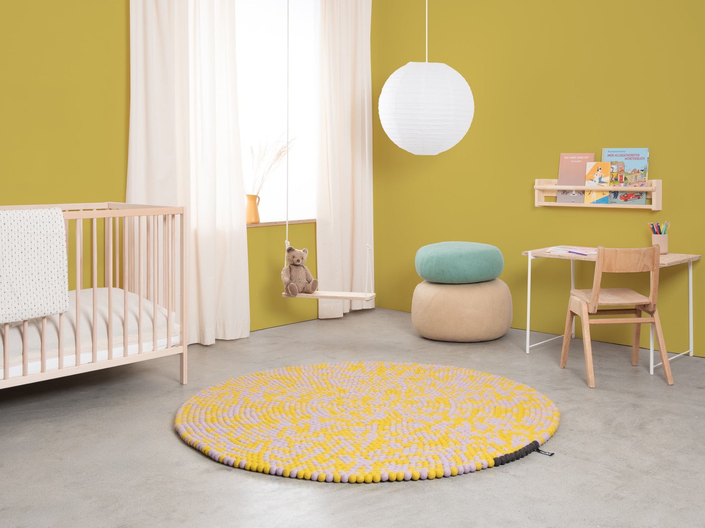 myfelt Zest Filzkugelteppich Flieder rund Ø 140 cm