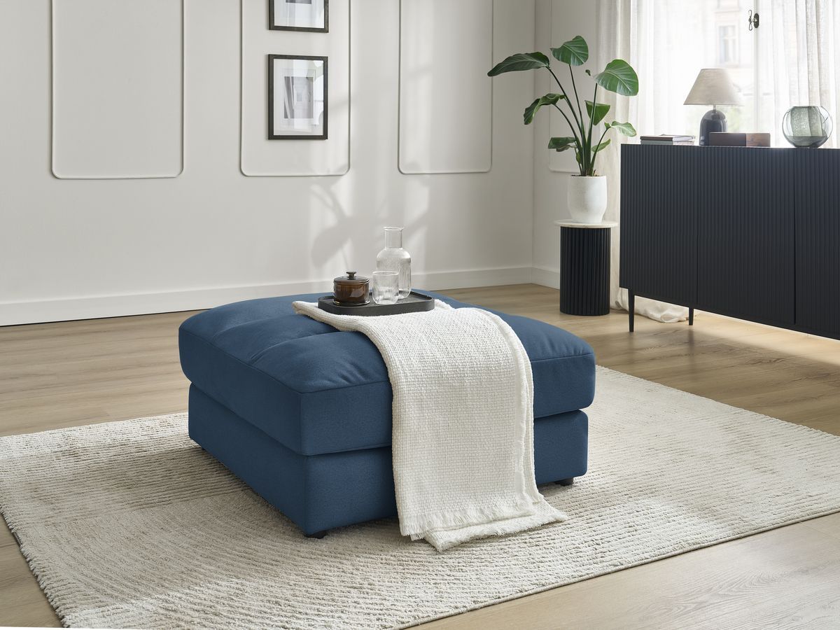 Bobochic Sierra Pouf Samt Dunkelblau