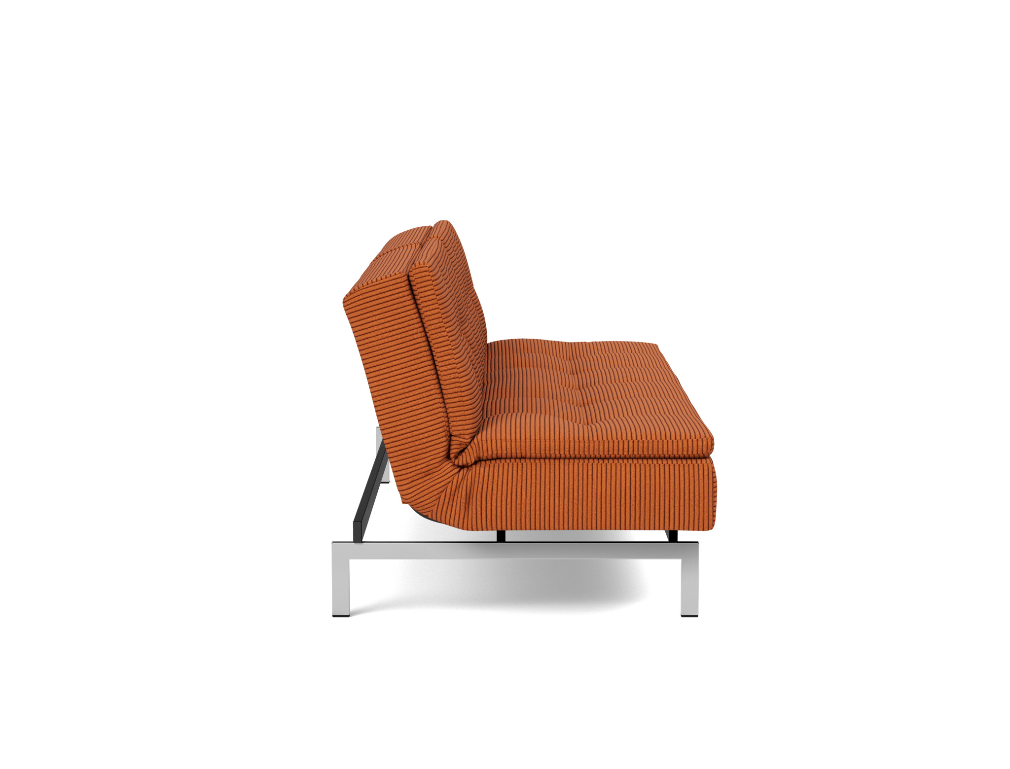Schlafsofa Dublexo Kord Corduroy 595-Burnt-Orange Beine Chrom