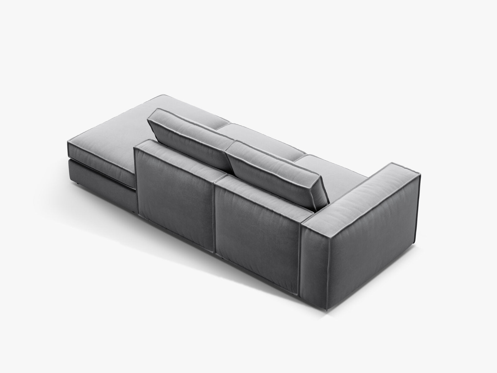Micadoni modulares offenes Sofa Pola 3-Sitzer Rechts Samt Salvador Grau