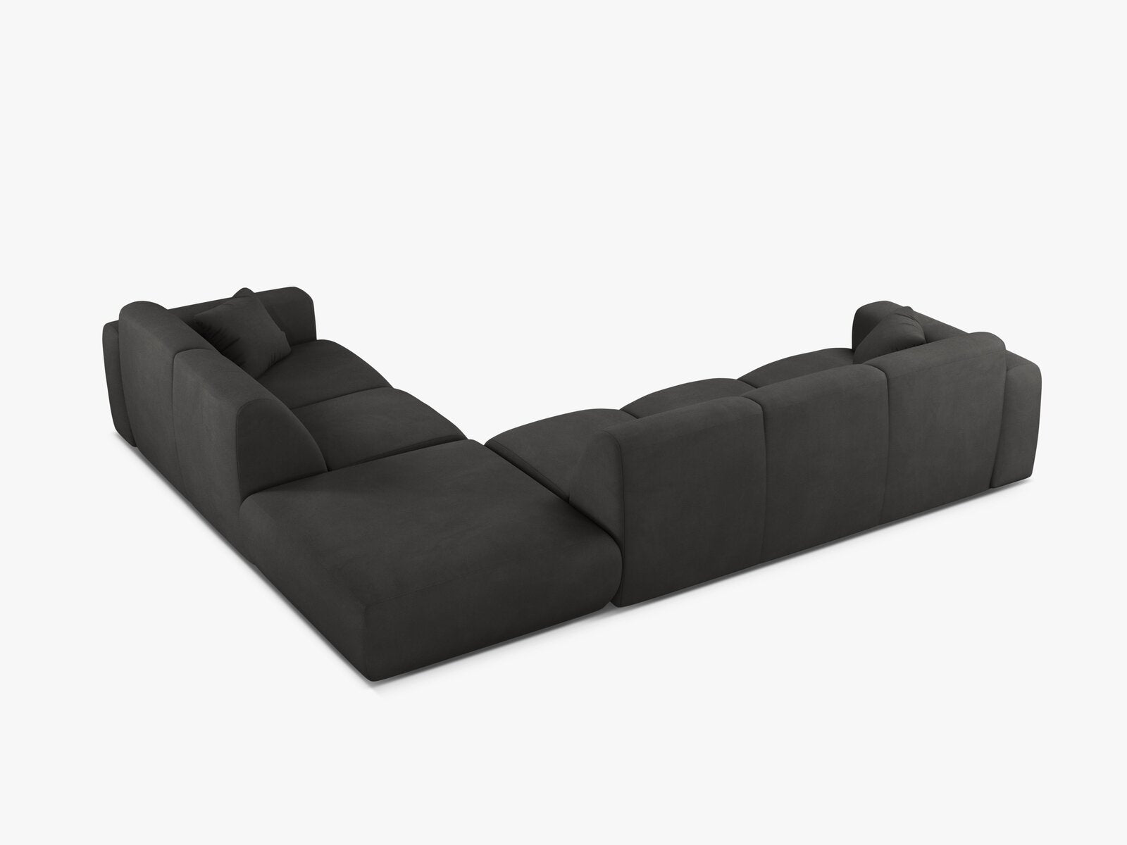Micadoni Ecksofa Molino 6-Sitzer Rechts Strukturierter Stoff Rebel Dunkelgrau