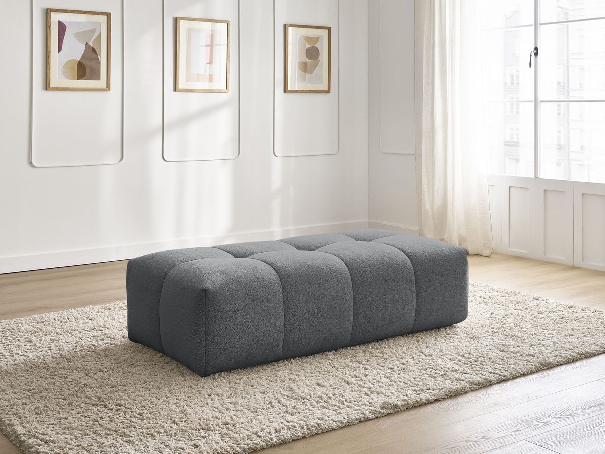 Bobochic Everest Pouf 140 × 70 cm Melange-Stoff Dunkelgrau