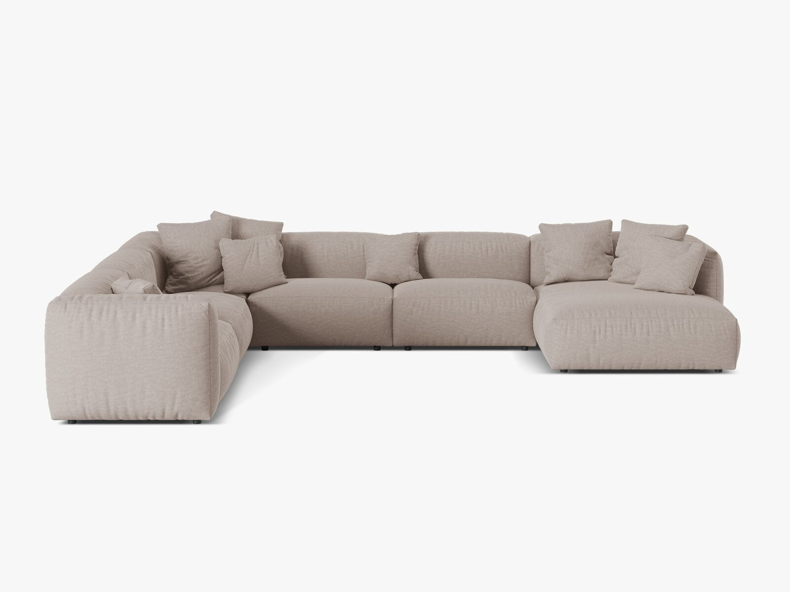 Micadoni modulares Ecksofa XL Martina 6-Sitzer Links Strukturierter Stoff Boston Dunkelbeige