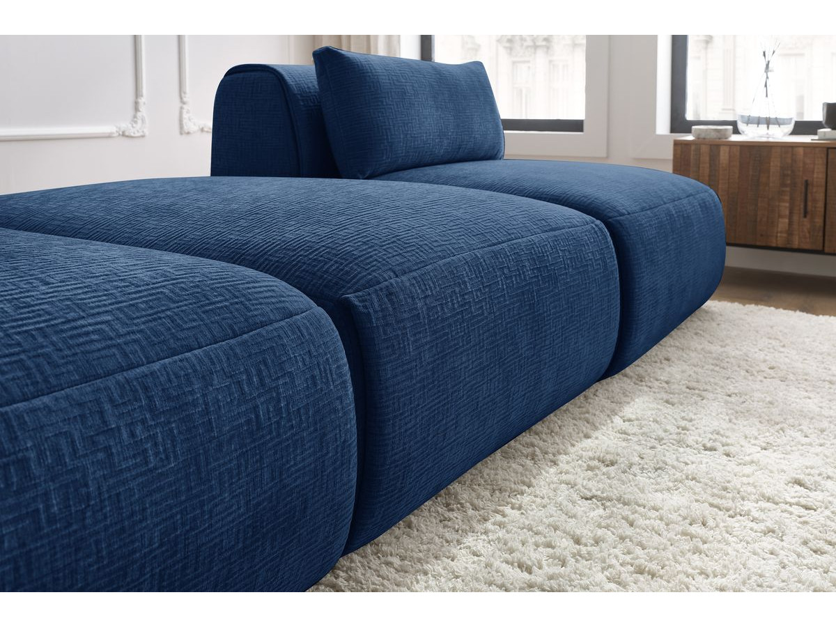 Bobochic Jeanne Sofa 3-Sitzer Strukturstoff Dunkelblau