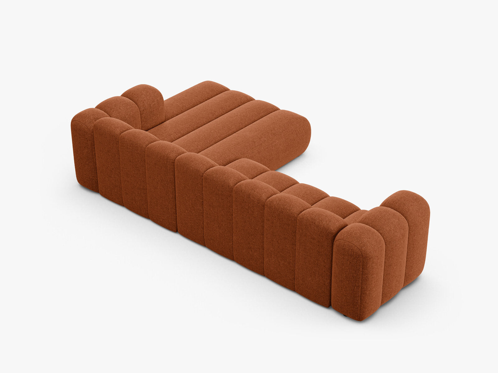 Micadoni Modulares Ecksofa Lupine 4-Sitzer Rechts Chenille Eden Ziegel