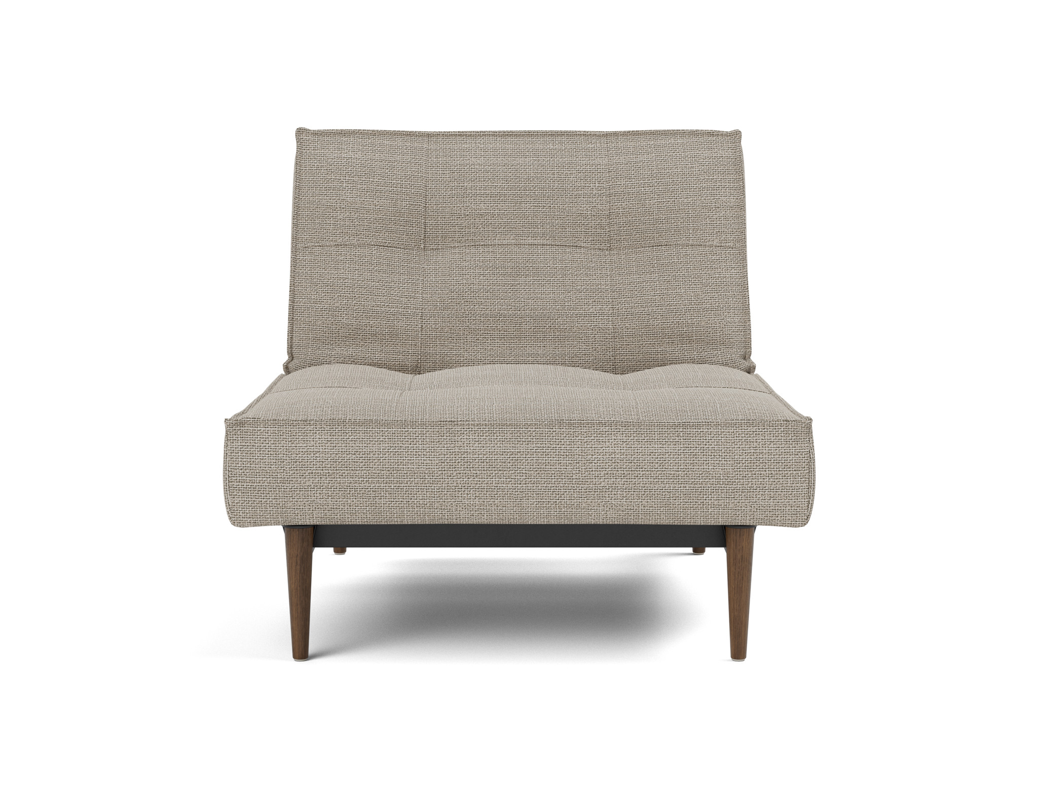 Sessel Splitback Strukturierter Stoff Kenya 579-Gravel Beine Styletto Eiche dunkel