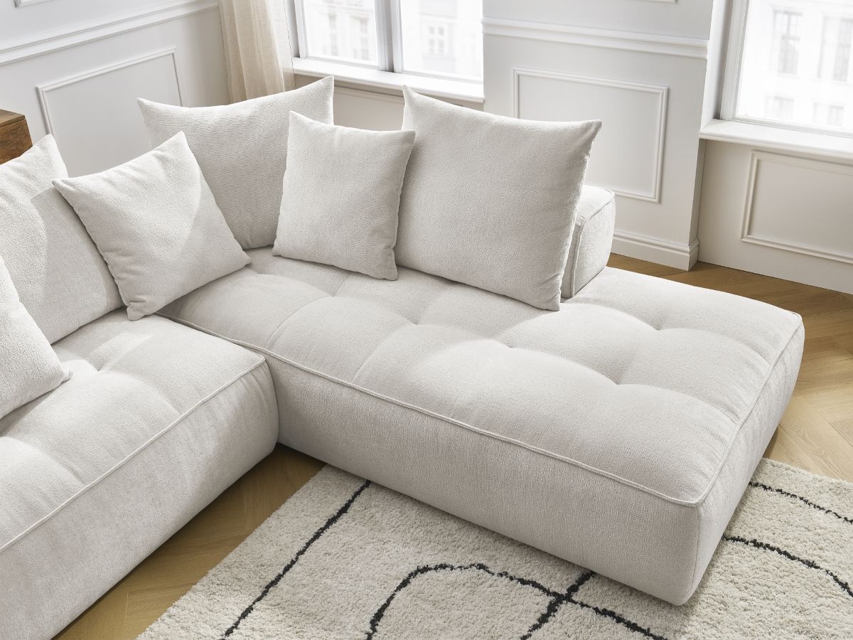 Bobochic Whesley Ecksofa Stoff Beige Ecke rechts