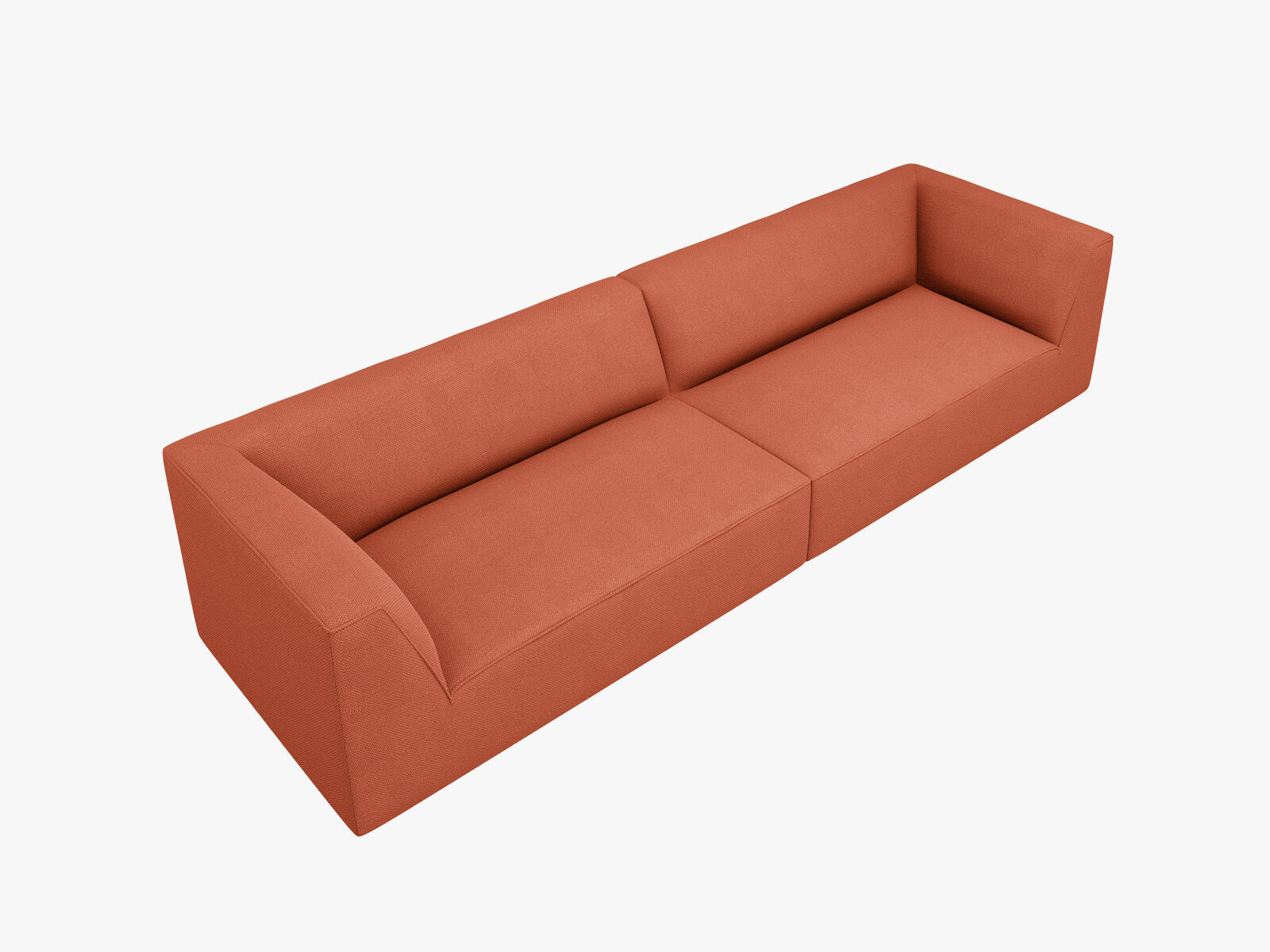 Micadoni Sofa Ruby 4-Sitzer Strukturierter Stoff Koralle