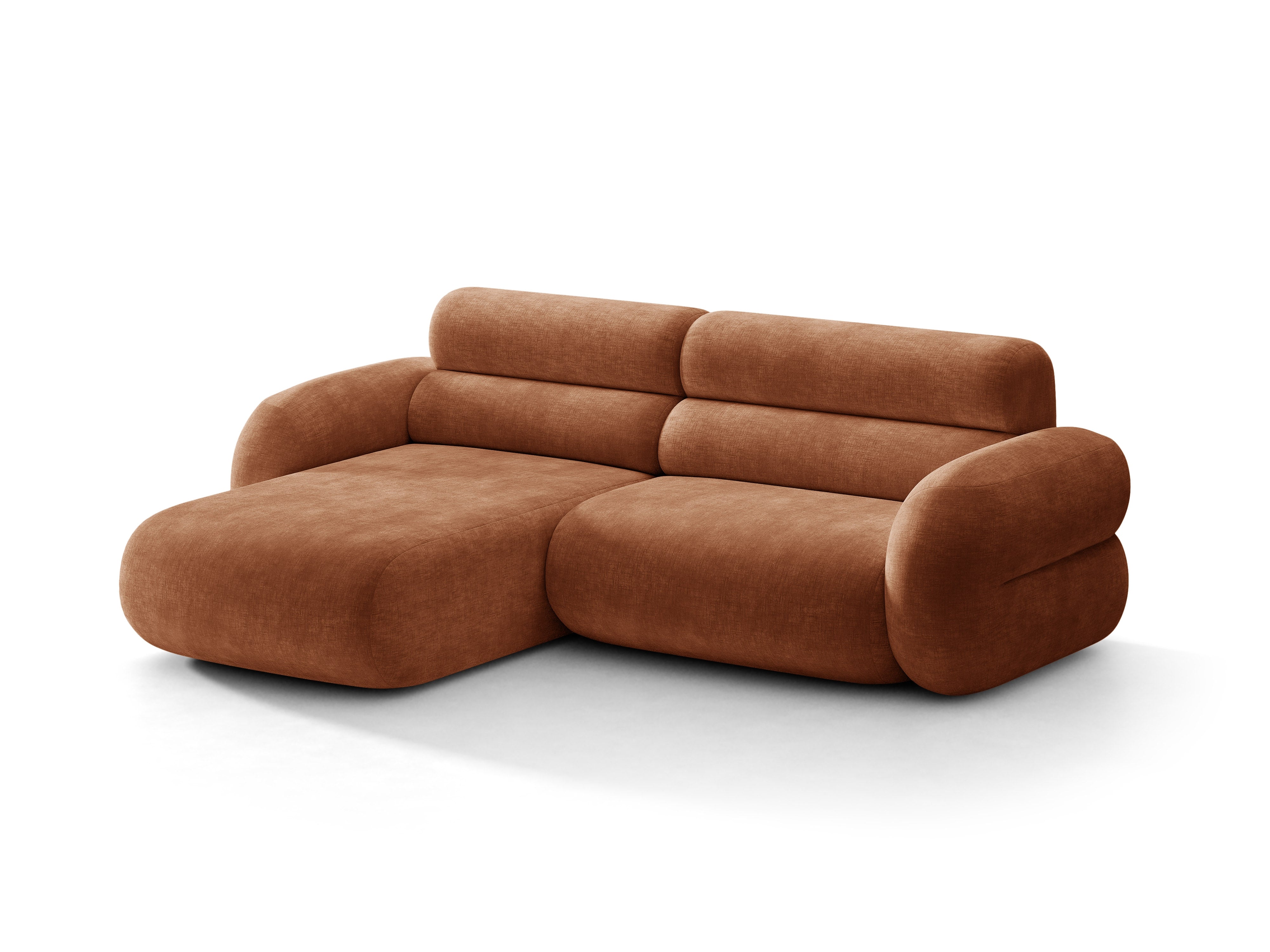 Micadoni Neo Ecksofa 3-Sitzer Chenille Golden Terrakotta Links