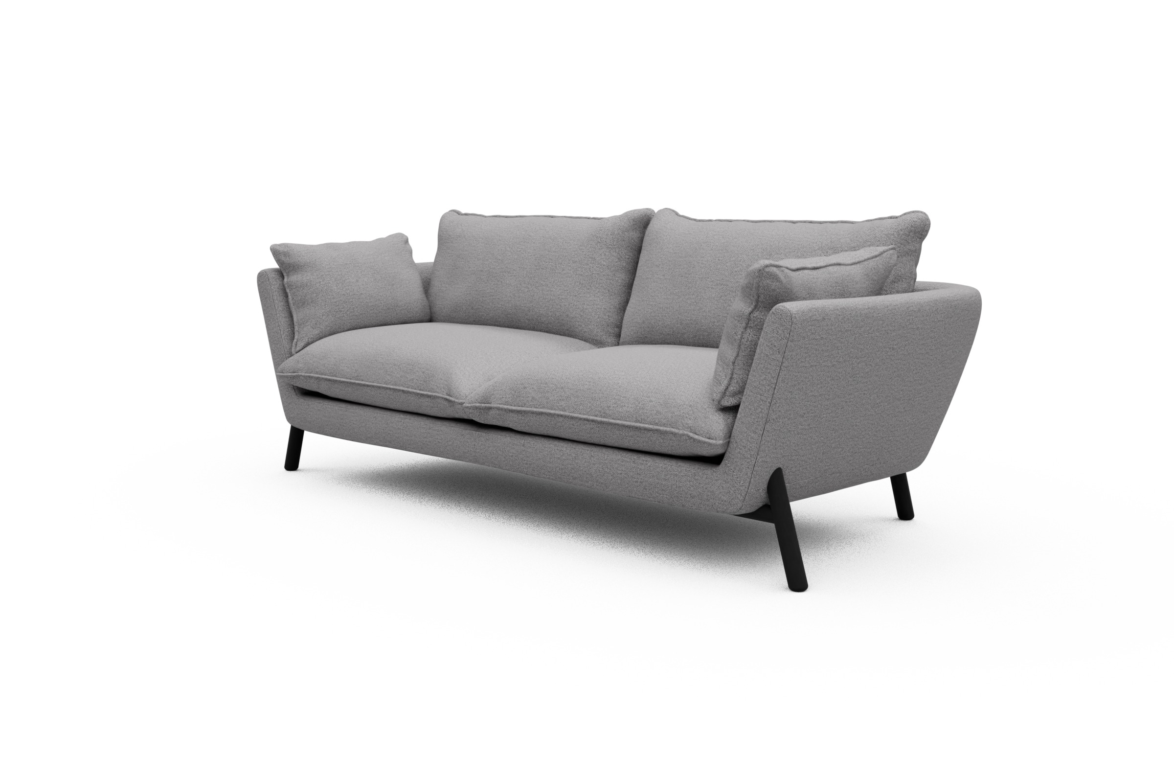 Sofa Emil PREMIUM 3-Sitzer Beinfarbe Eiche Schwarz Sama-Grey