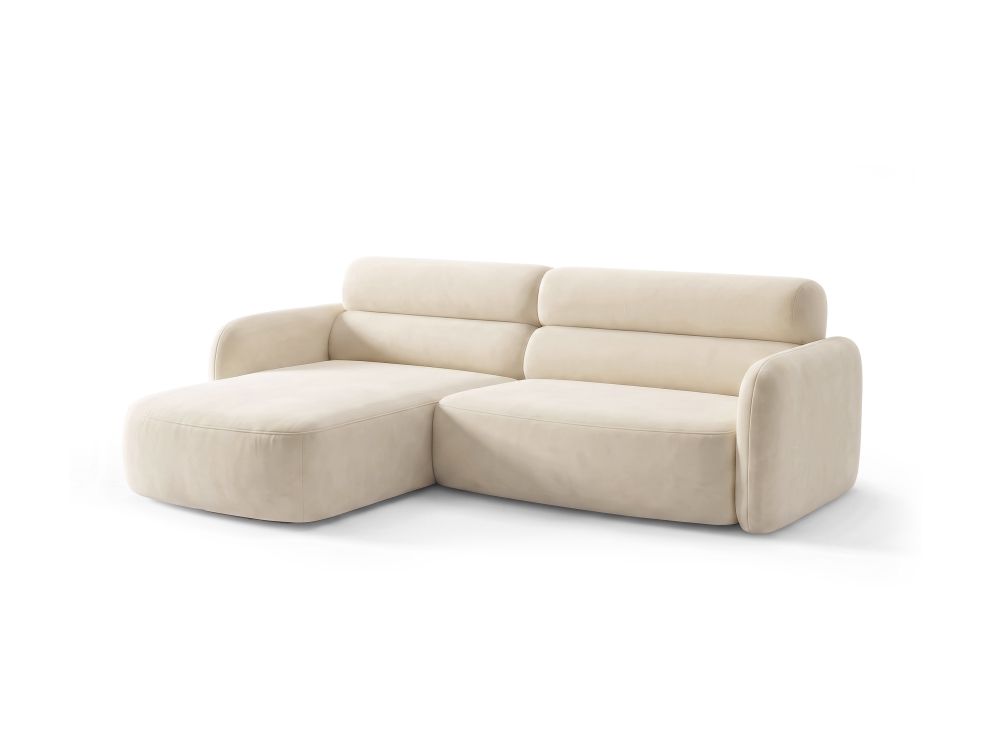 Cosmopolitan Design Ecksofa Malmo 3-Sitzer Samt Bluvel Helles Beige Links