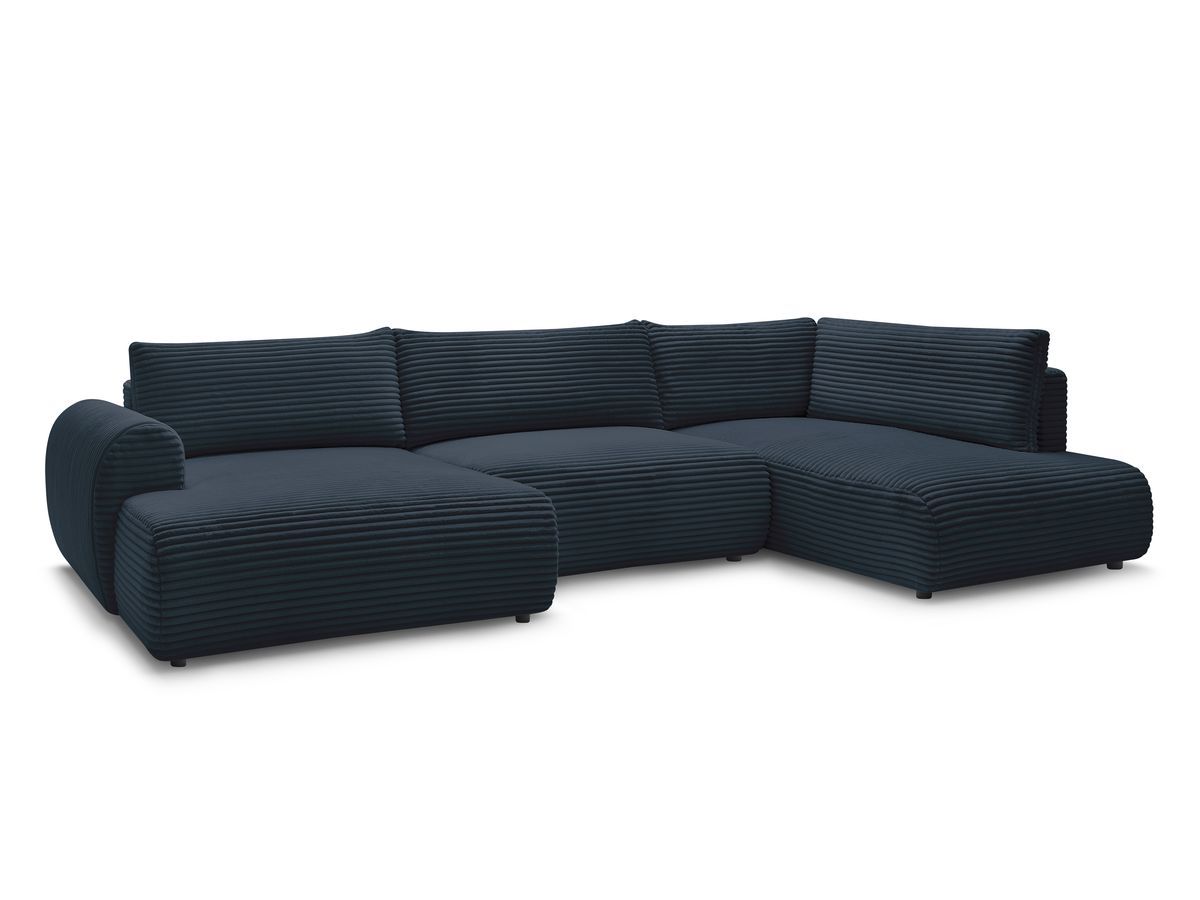 Bobochic Lucien Wohnlandschaft Breitcord weich Dunkelblau Ecke links