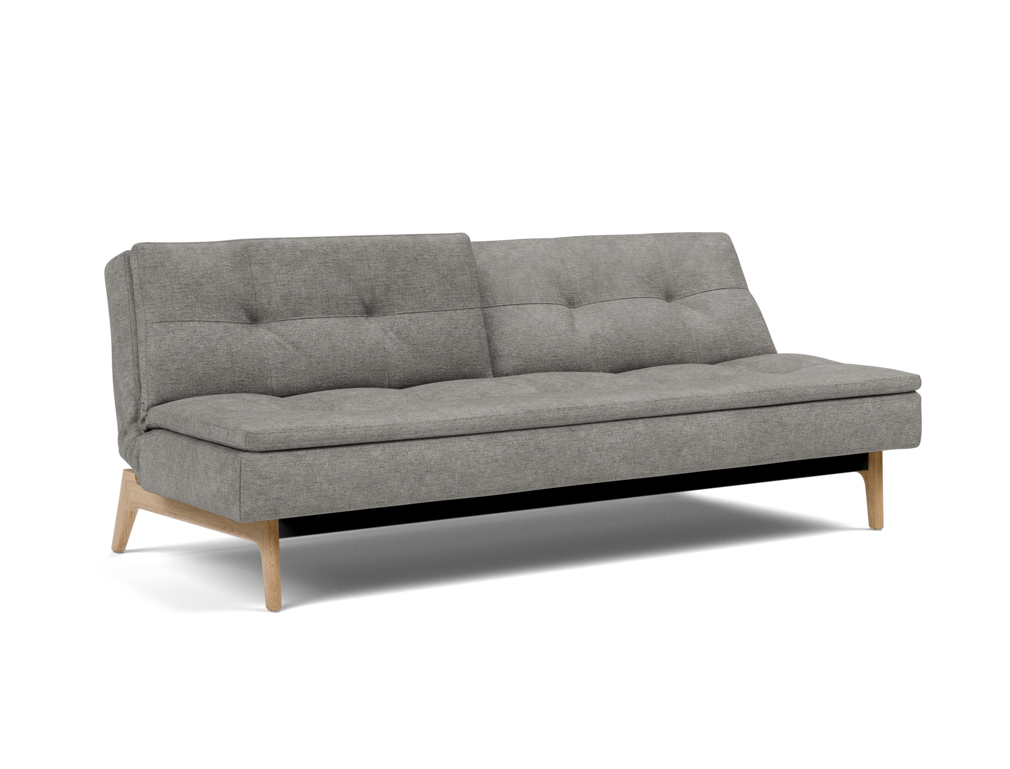 Schlafsofa Dublexo Flachgewebe Avella 282-Warm-Grey Beine Eiche