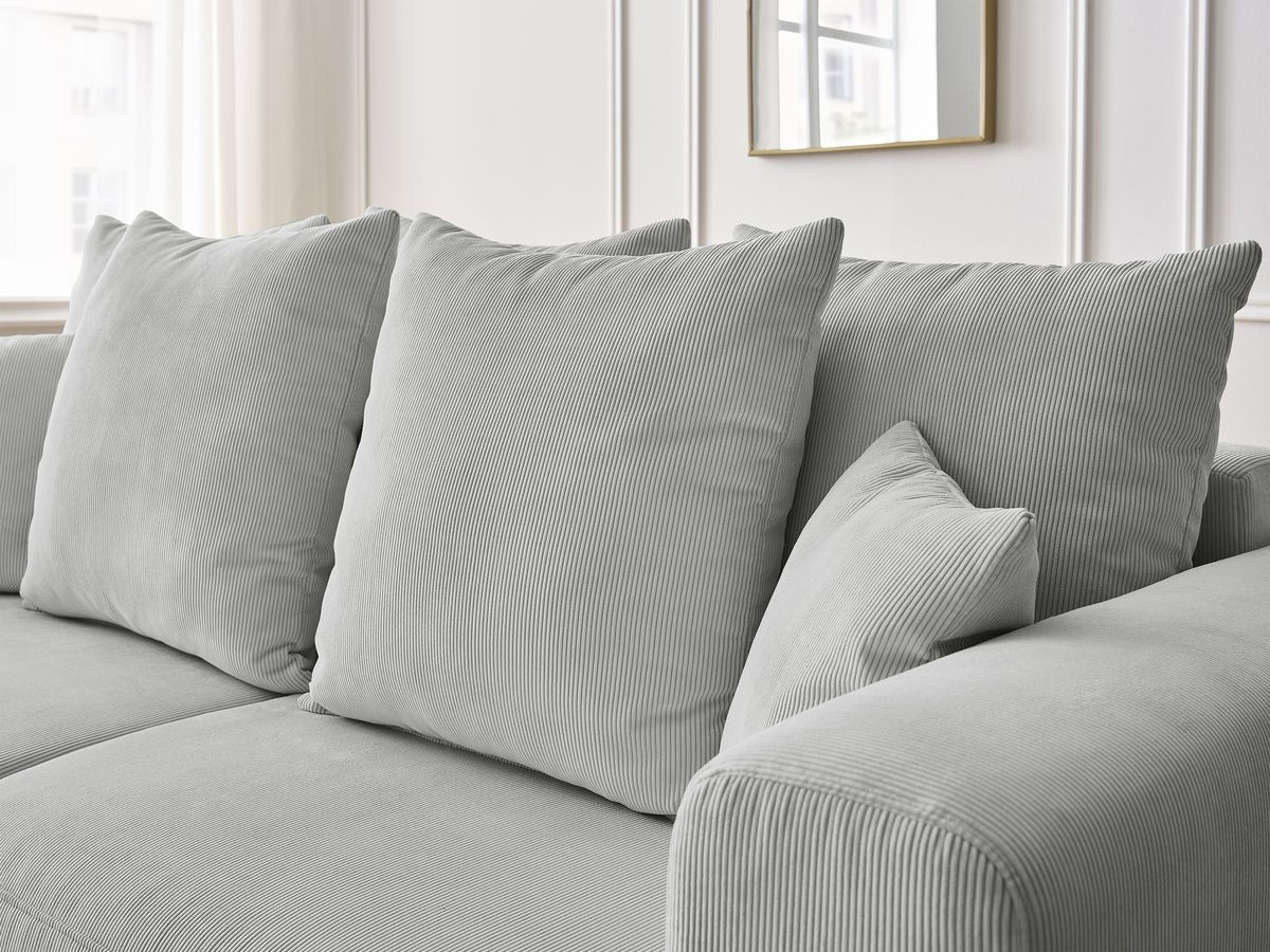 Bobochic Sidonie Sofa 3-Sitzer Cordsamt Hellgrau