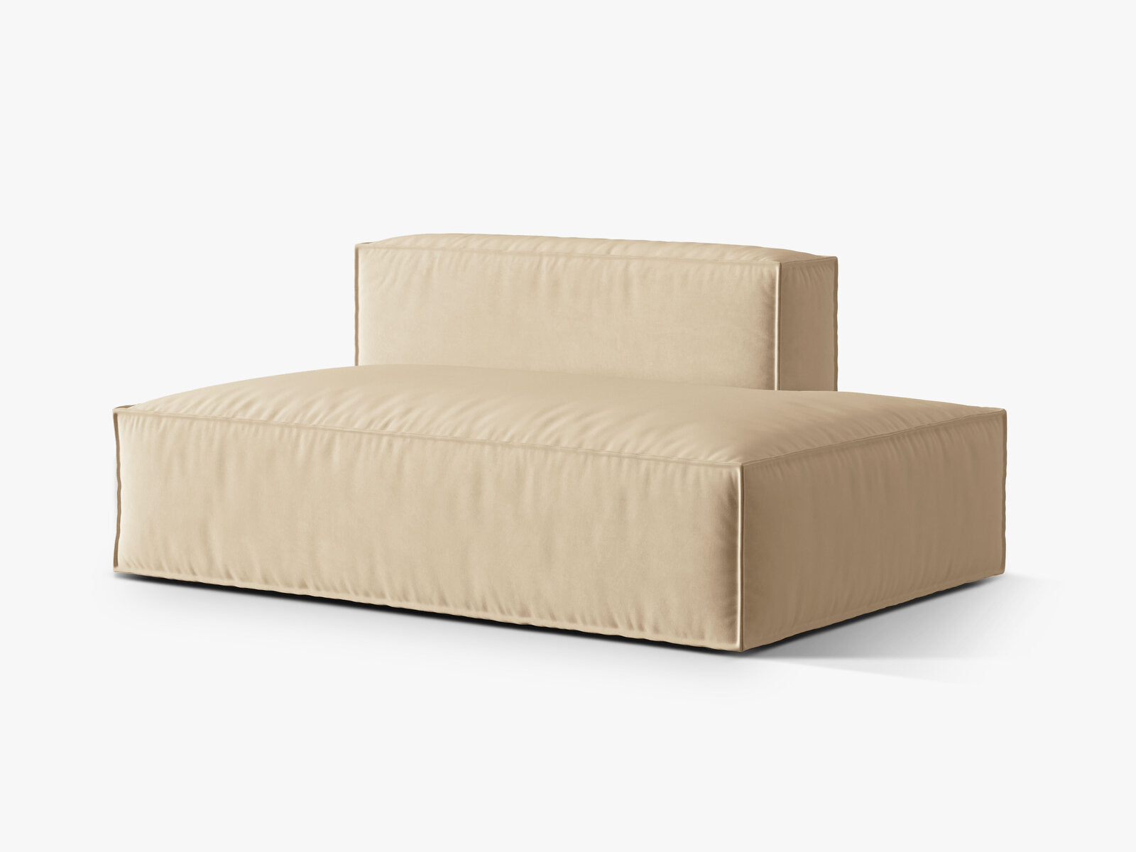 Micadoni Modul Nuria 3-Sitzer Rechts Samt Nude