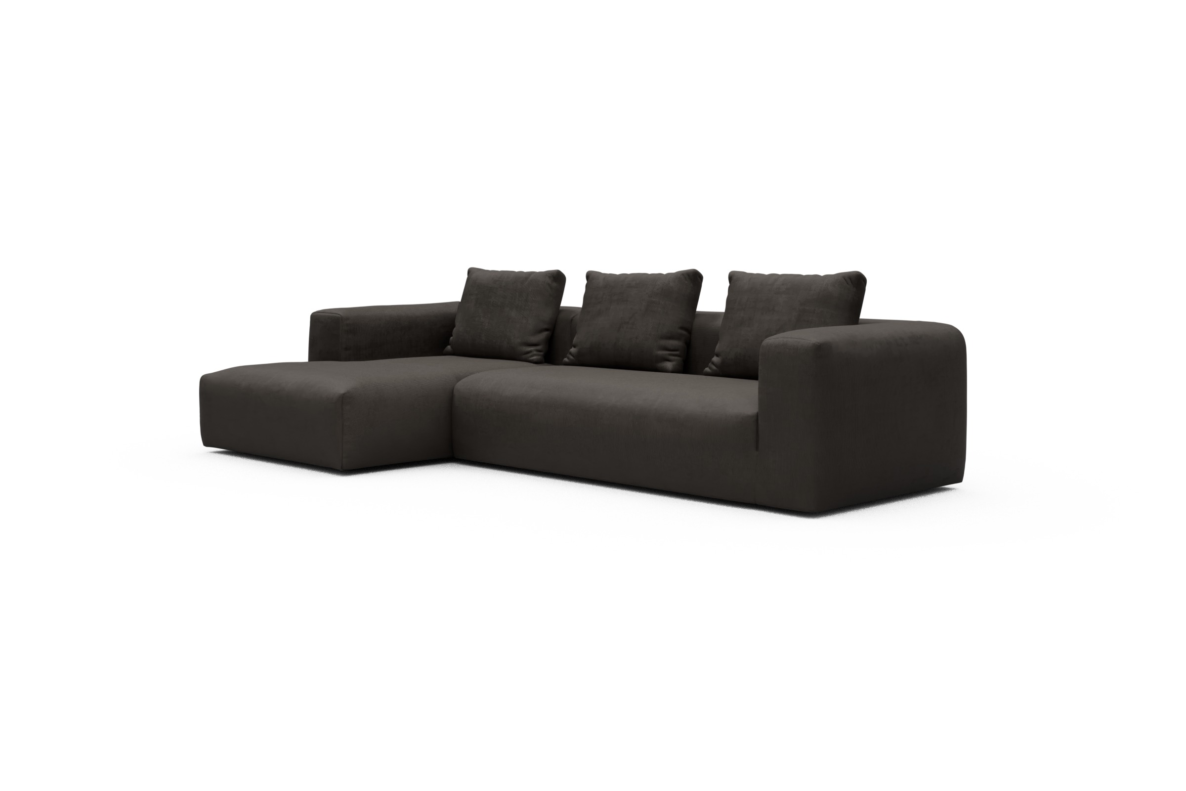 Ecksofa Fred Chaiselongue links mit 2,5-Sitzer Cordufine-Taupe