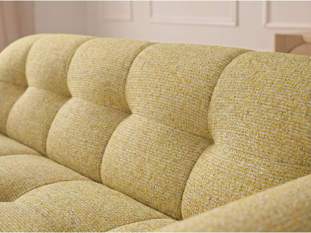 Bobochic Laura Sofa 3-Sitzer Melange-Stoff Gelb