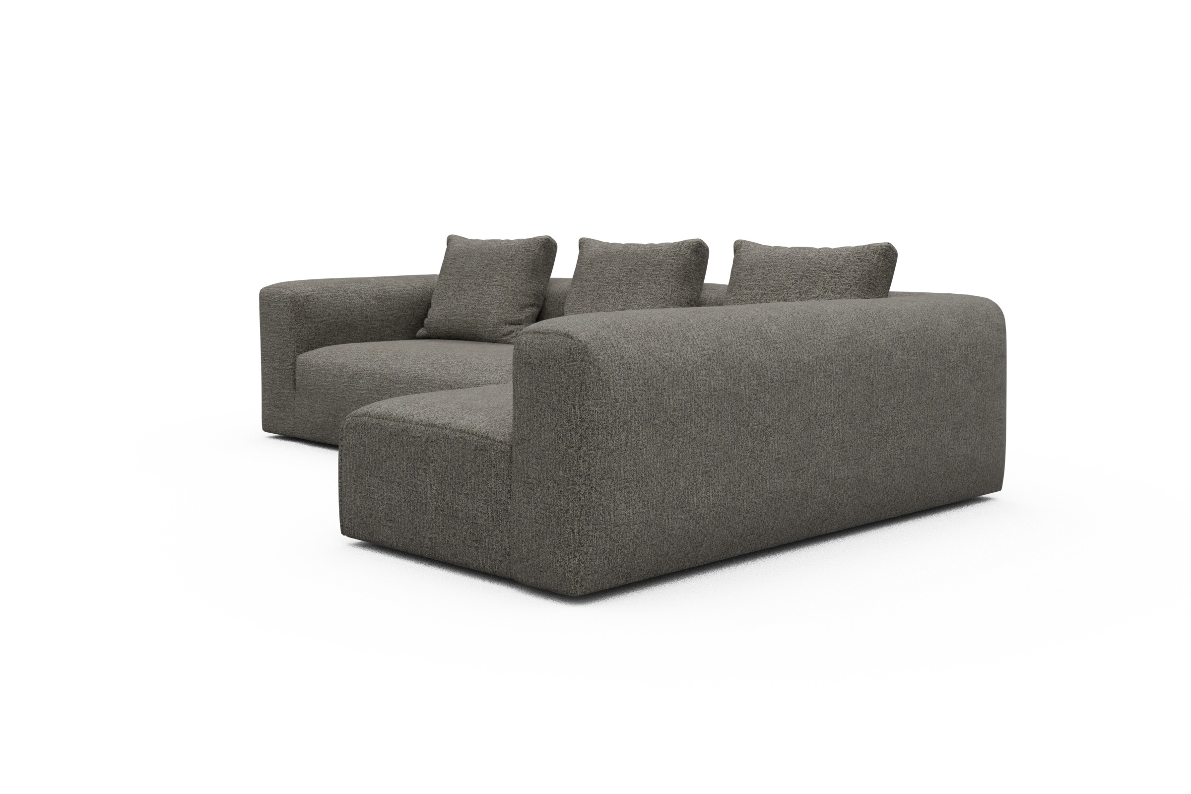 Ecksofa Fred 2x 2,5-Sitzer rechts offen Carreno-Sepie-Brown