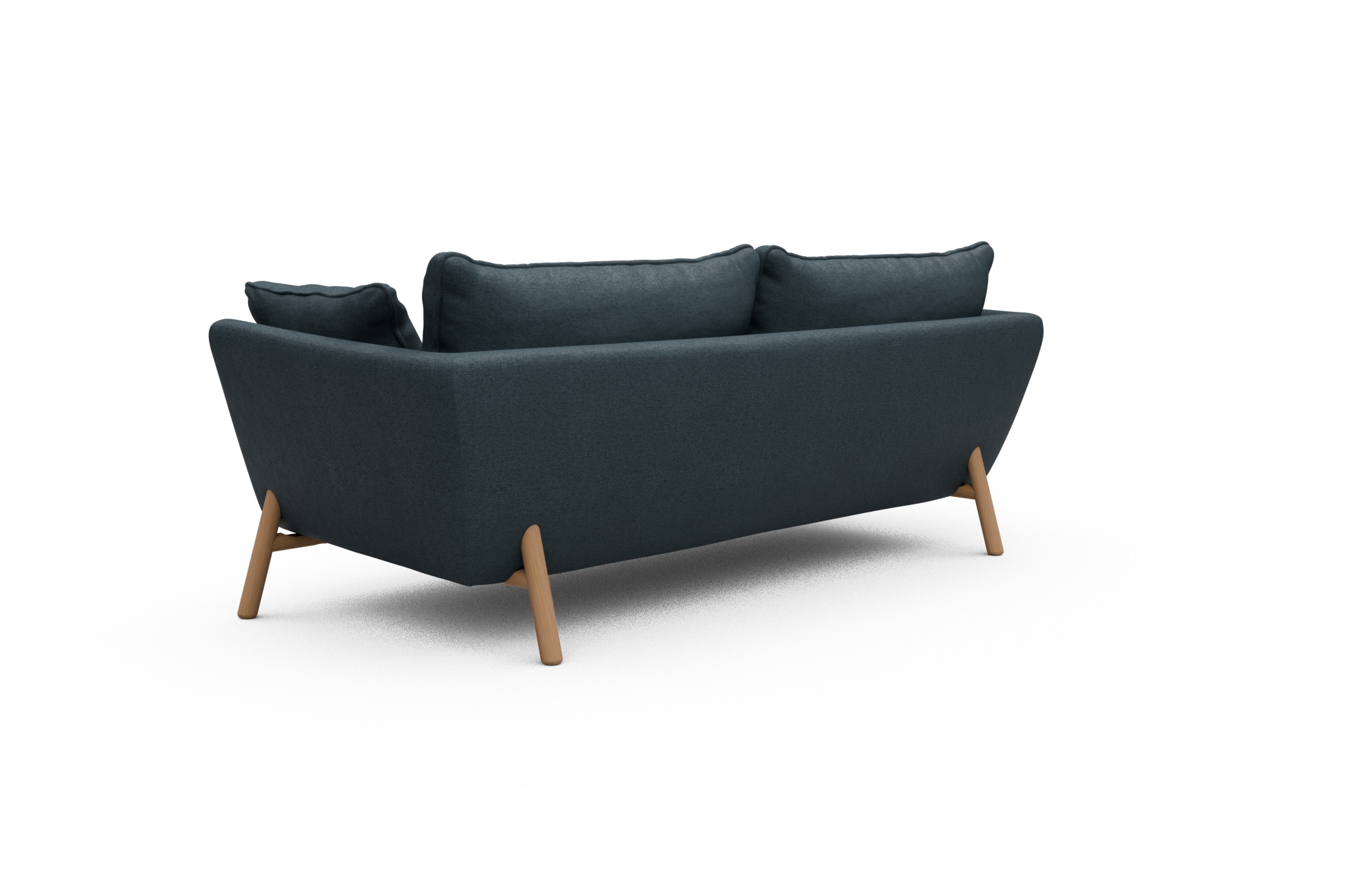 Sofa Emil PREMIUM 3-Sitzer Beinfarbe Eiche Natur Denari-Royal-Blue