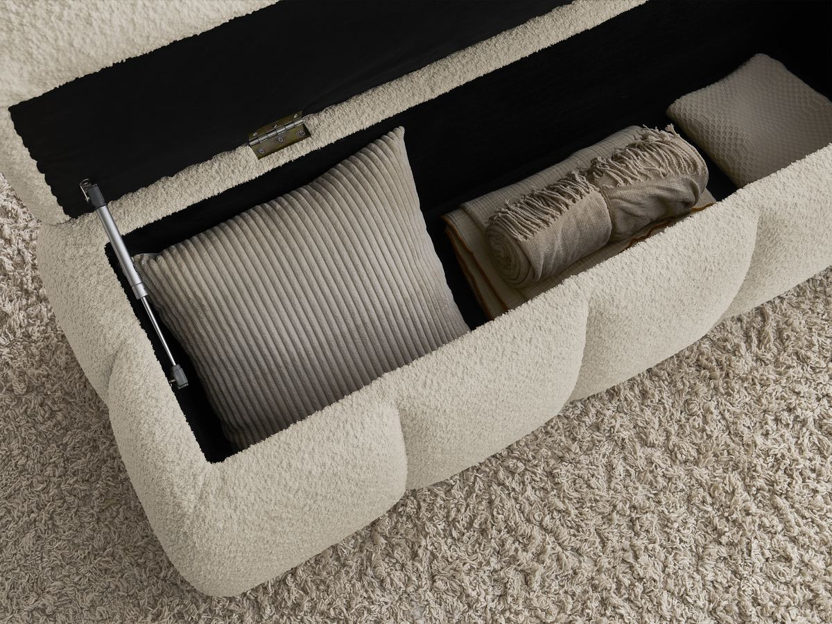 Bobochic Denali Bettbank 146 × 56 cm Bouclé-Stoff Beige