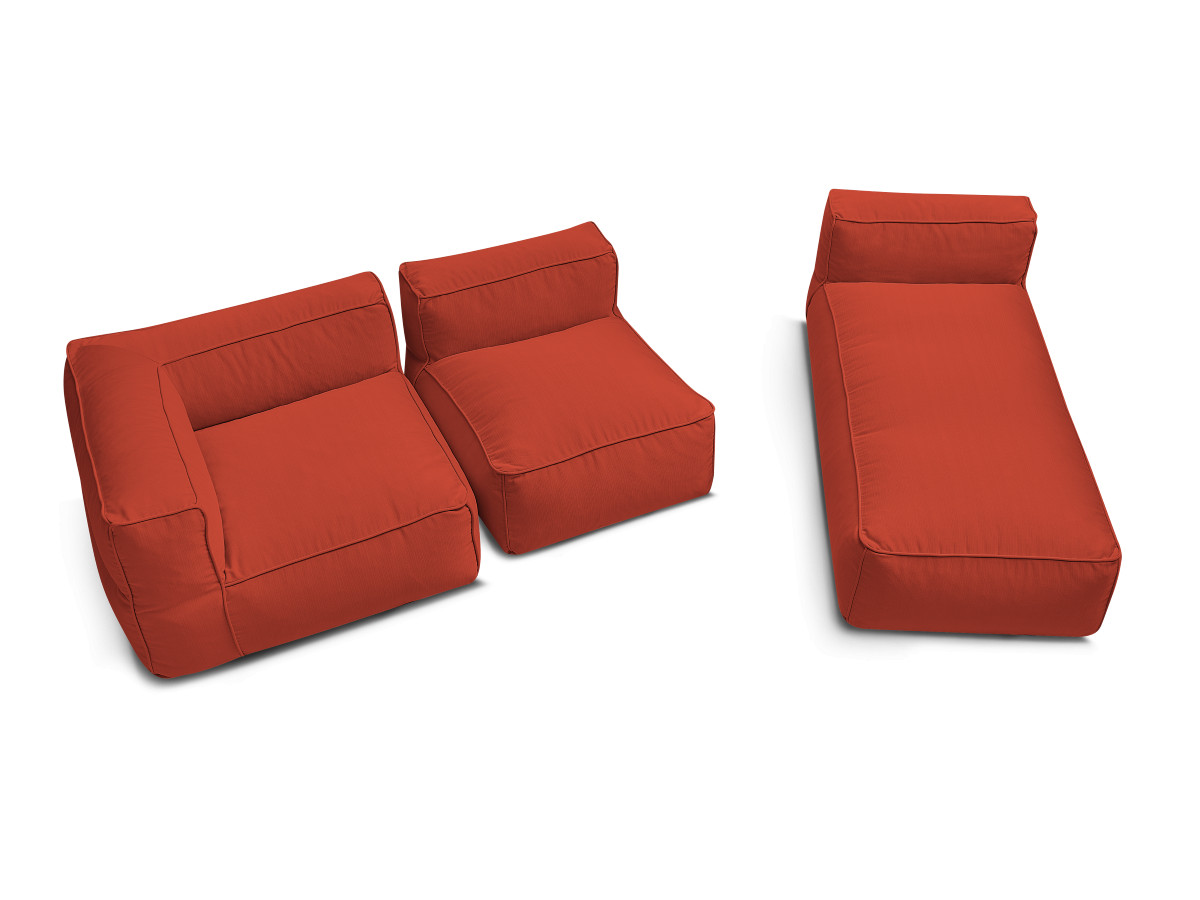 Bobochic Giulia Gartensofa 3-Sitzer 240 × 170 cm Stoff Rot