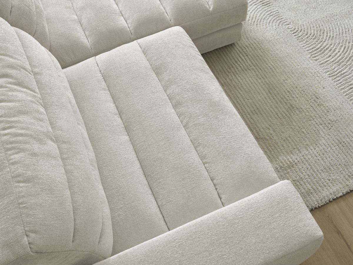Bobochic Sierra Ecksofa Strukturstoff Beige Ecke rechts