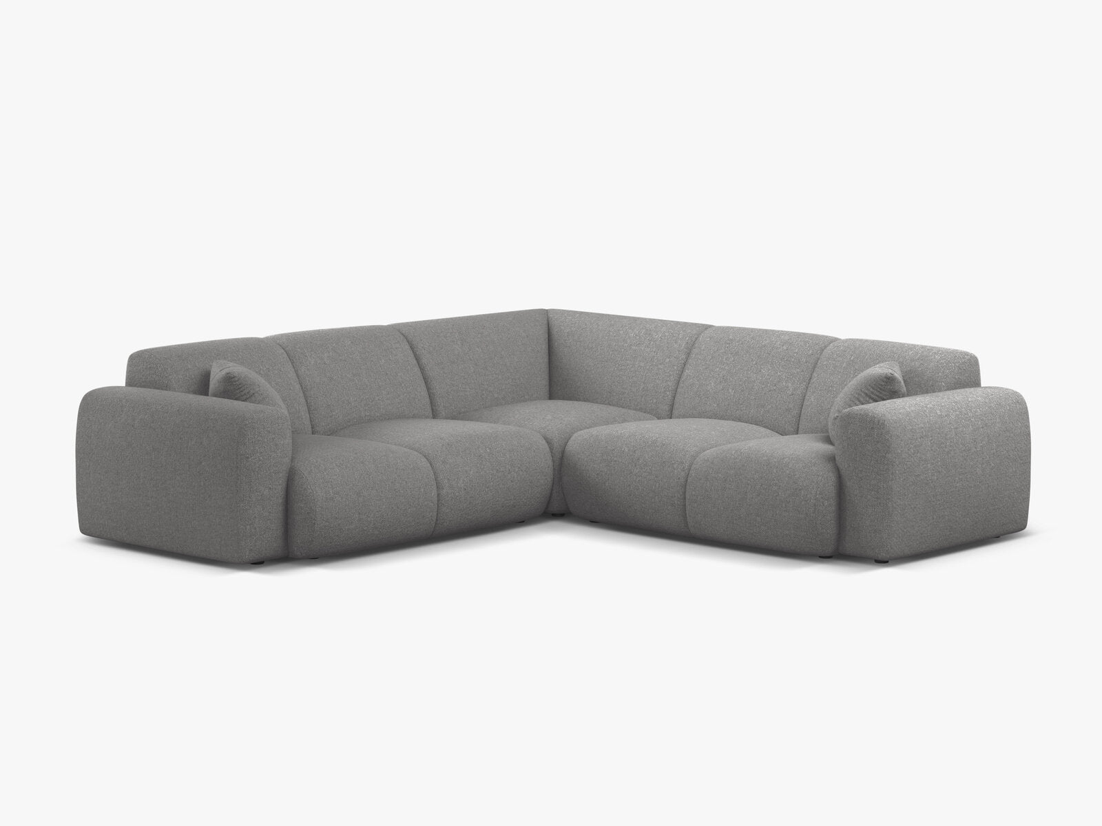 Micadoni Ecksofa Molino 5-Sitzer Chenille Eden Hellgrau