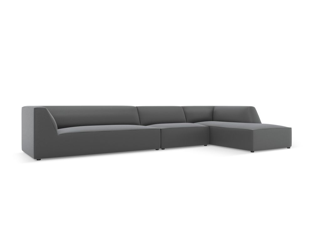 Cosmopolitan Design Ecksofa Siena 5-Sitzer Kunstleder Pacifico Dunkelgrau Melange Rechts