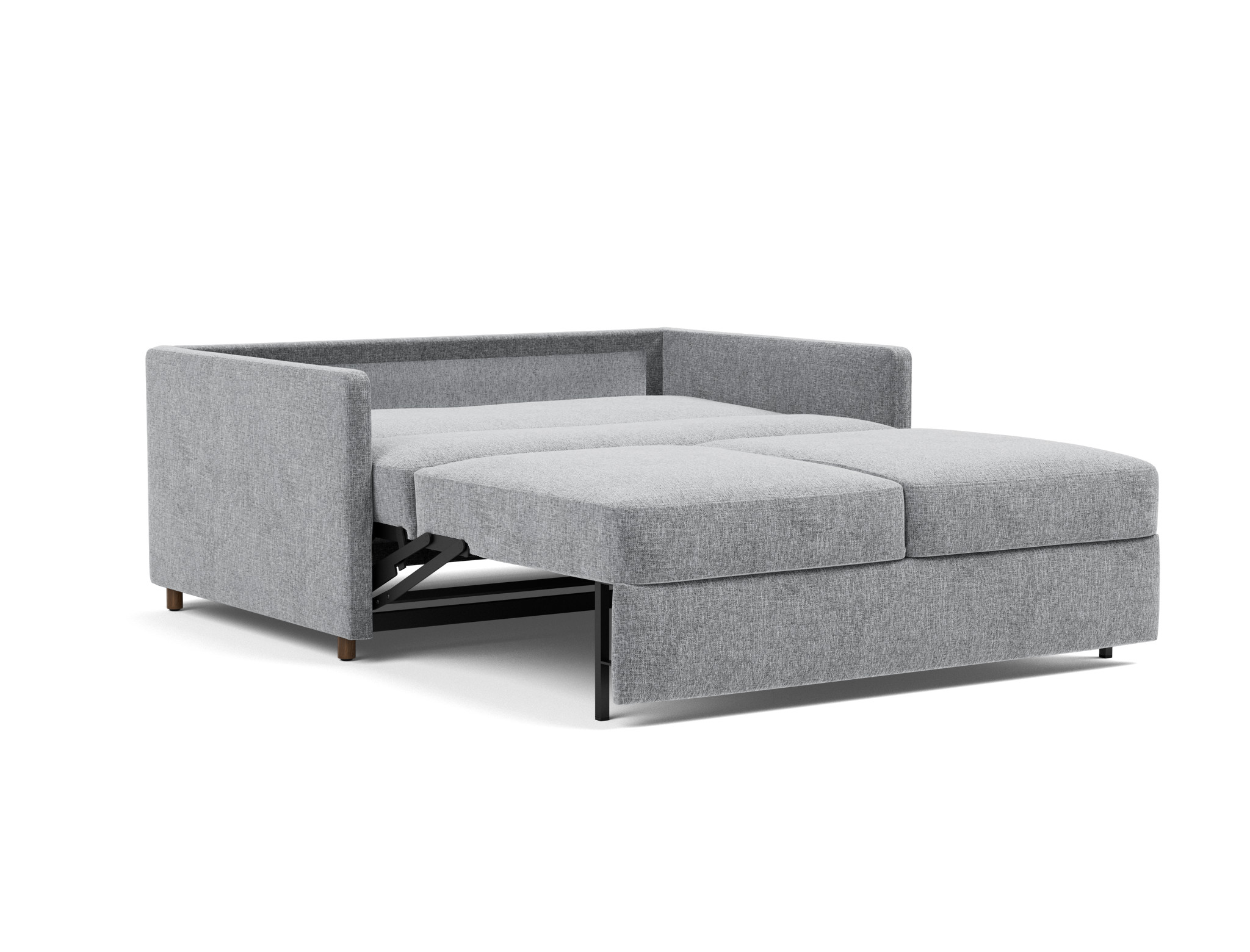 Schlafsofa Neah mit Slim-Armlehnen 140 Strukturierter Stoff Twist 565-Granite