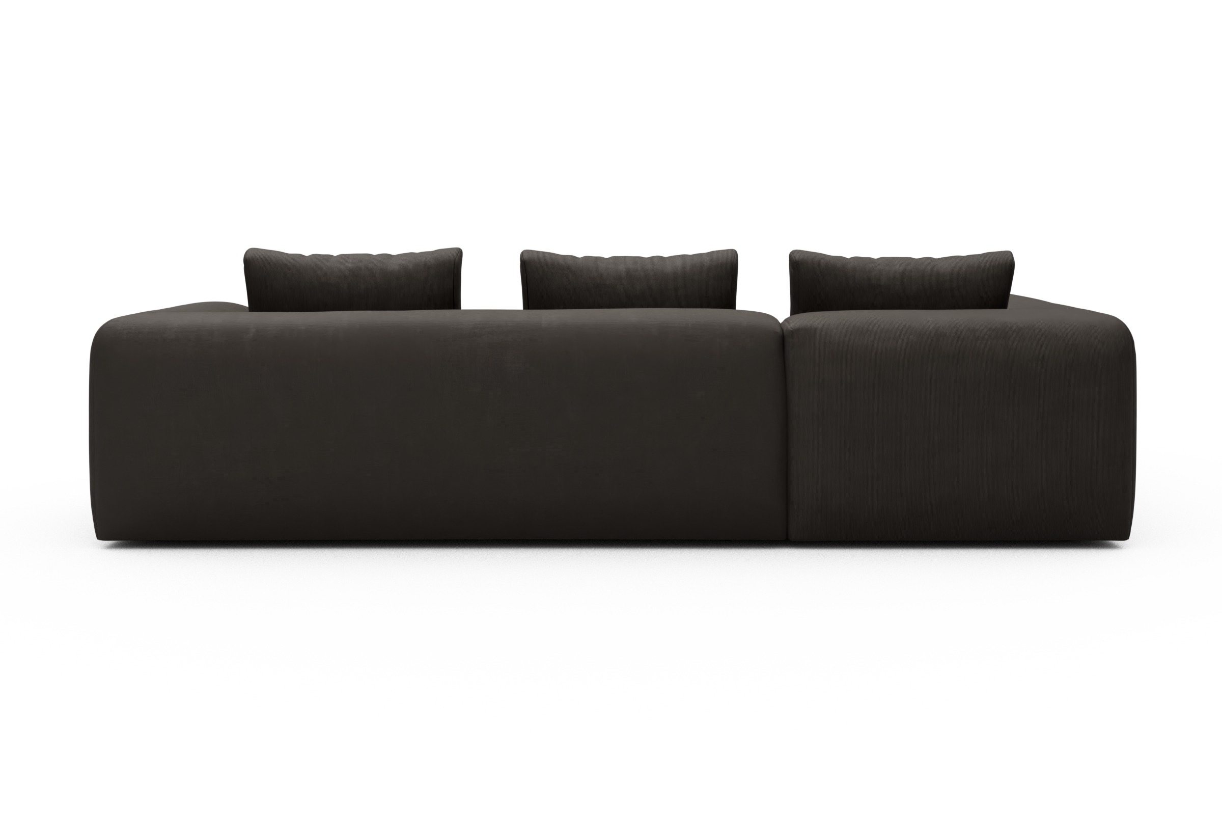 Ecksofa Fred 2x 2,5-Sitzer links offen Cordufine-Taupe