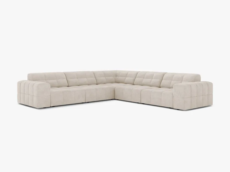 Helles modulares Ecksofa mit einzeln gegliederten Sitzpolstern