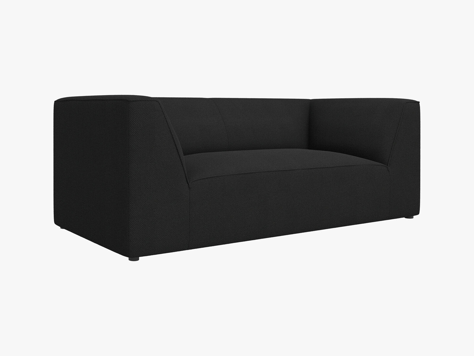 Micadoni Sofa Ruby 2-Sitzer Strukturierter Stoff Ottawa Schwarz