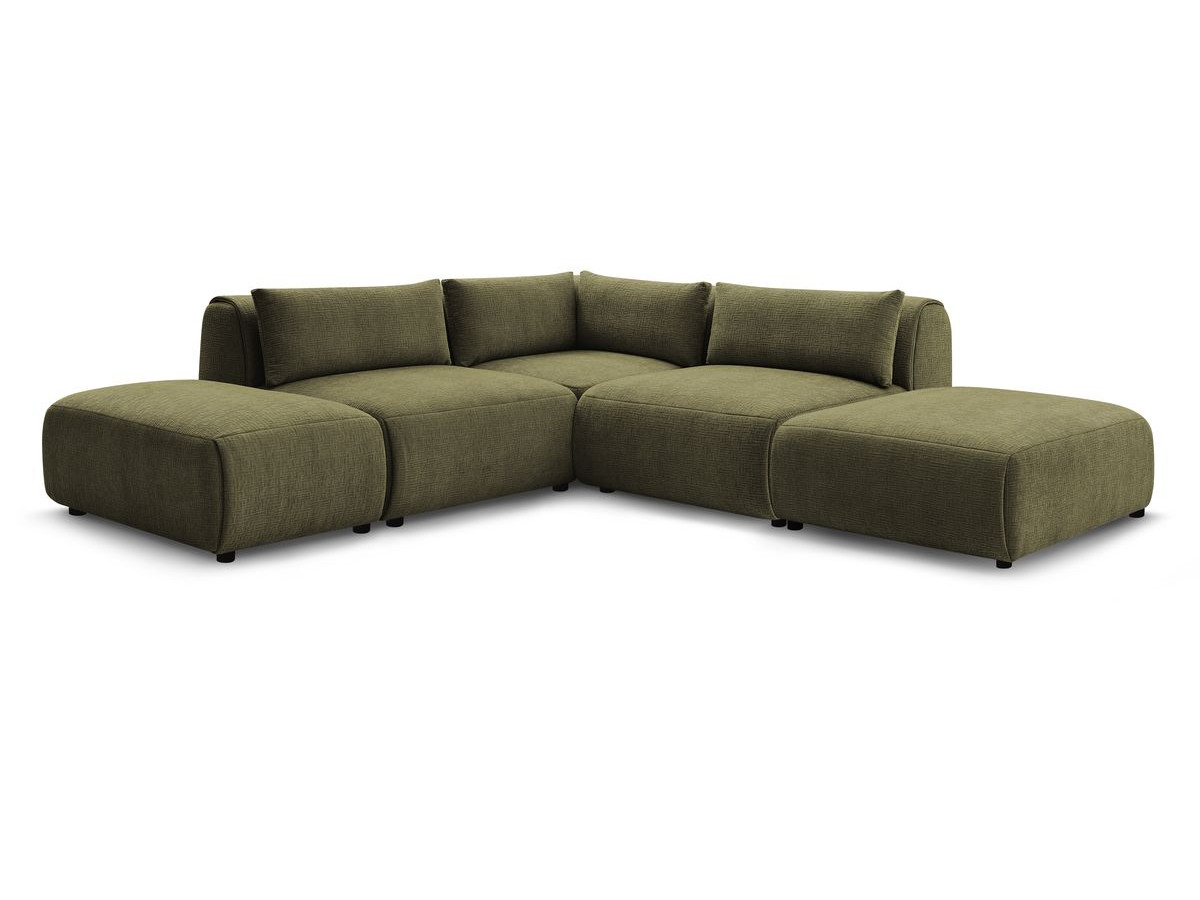 Bobochic Jeanne Ecksofa 271 × 300 cm Strukturstoff Grün
