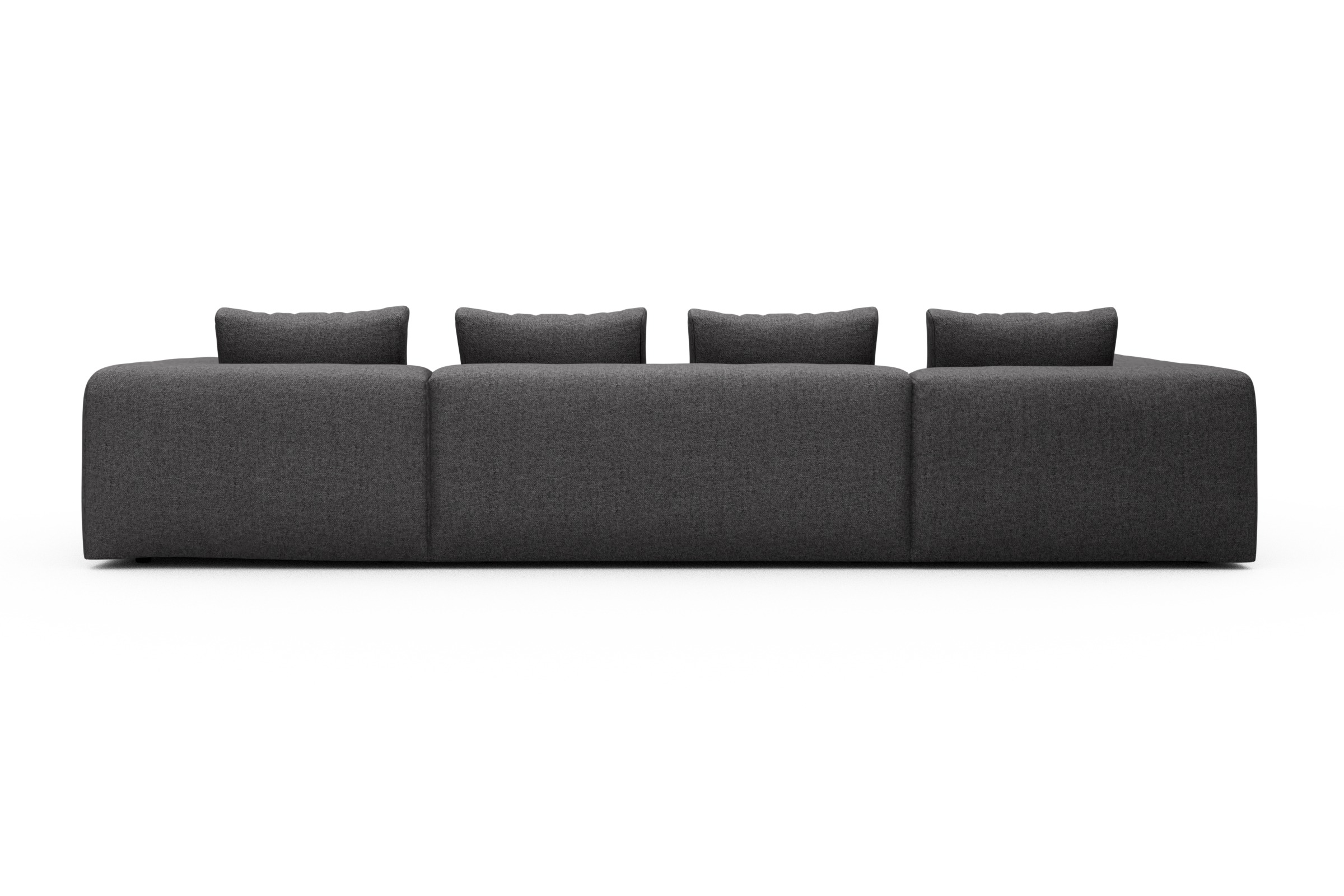 Wohnlandschaft Fred Relax-Ecke links mit 2-Sitzer und Chaiselongue rechts Strukturierter Stoff Sama 337-Anthracite