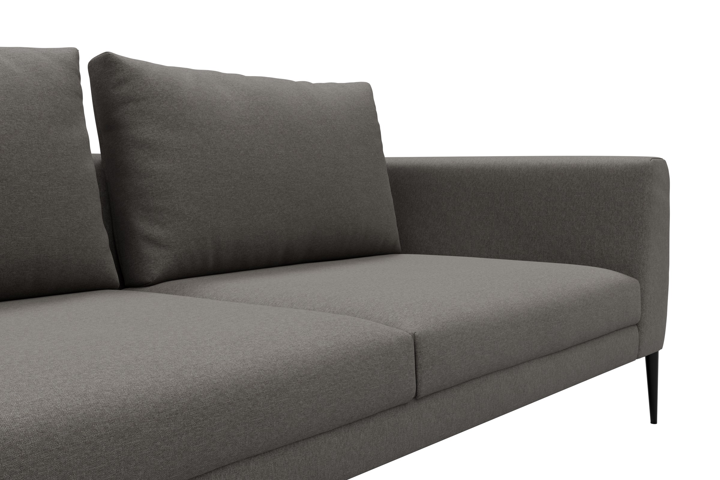 Ecksofa Paul Relax-Ecke rechts mit 3-Sitzer Strukturierter Stoff Satya 446-Taupe-Brown