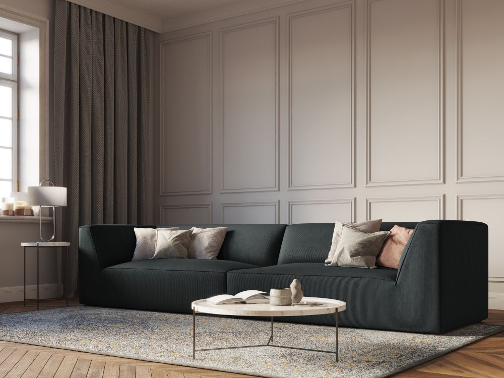 Cosmopolitan Design Sofa Siena 4-Sitzer Kord Scala Schwarz