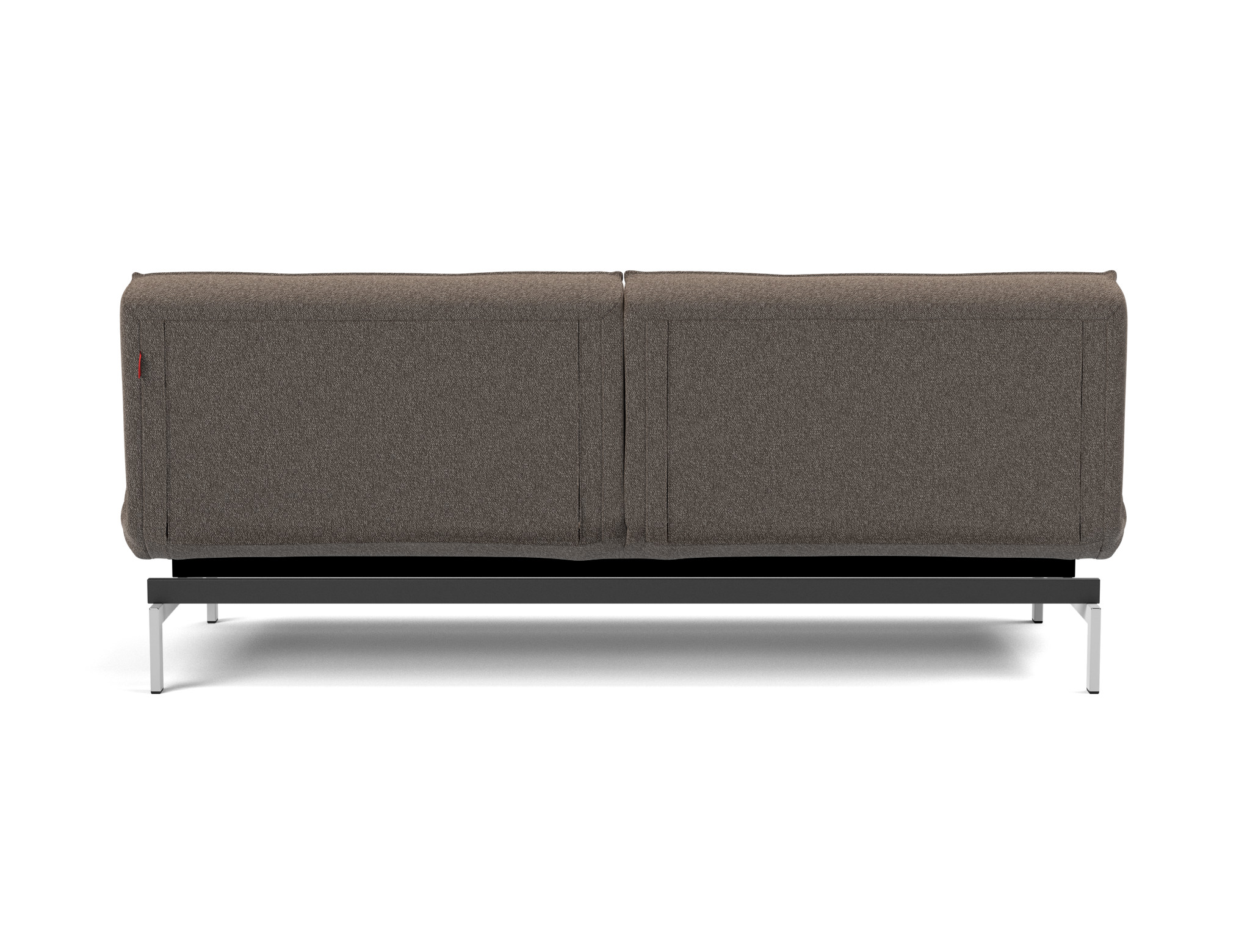 Schlafsofa Splitback Boucle Skandi 530-Taupe Beine Chrom