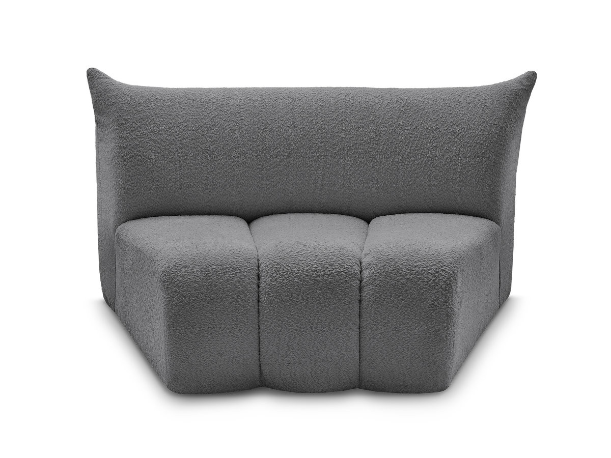 Bobochic Azra Sofamodul 1-Sitzer Bouclé-Stoff Dunkelgrau