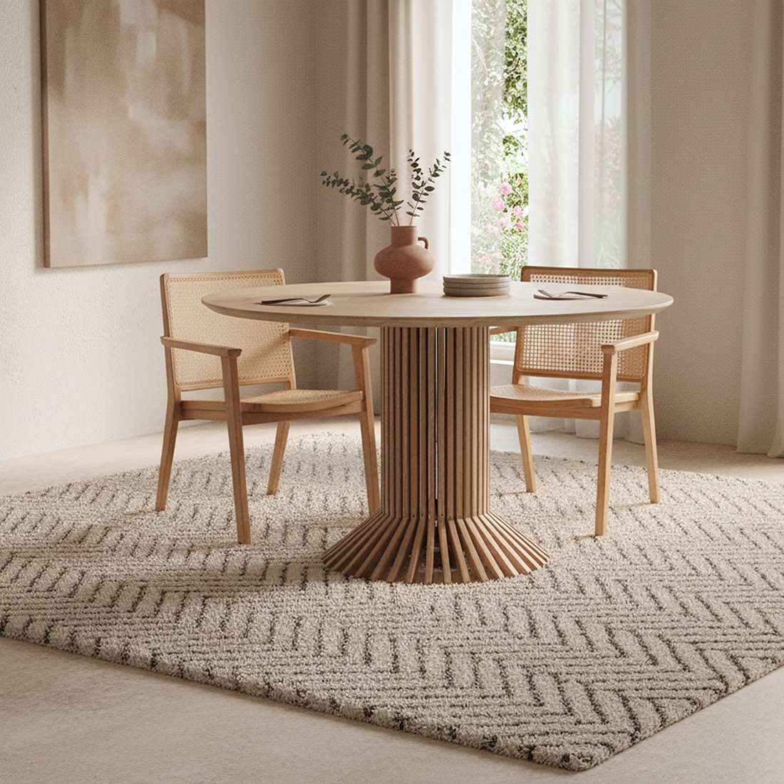 Raw Materials Eiffel runder Esstisch aus Teakholz Ø 120cm