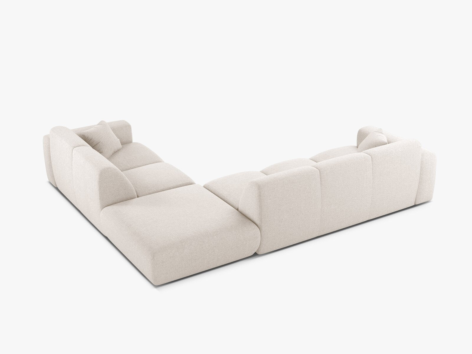 Micadoni Ecksofa Molino 6-Sitzer Rechts Chenille Eden Helles Beige