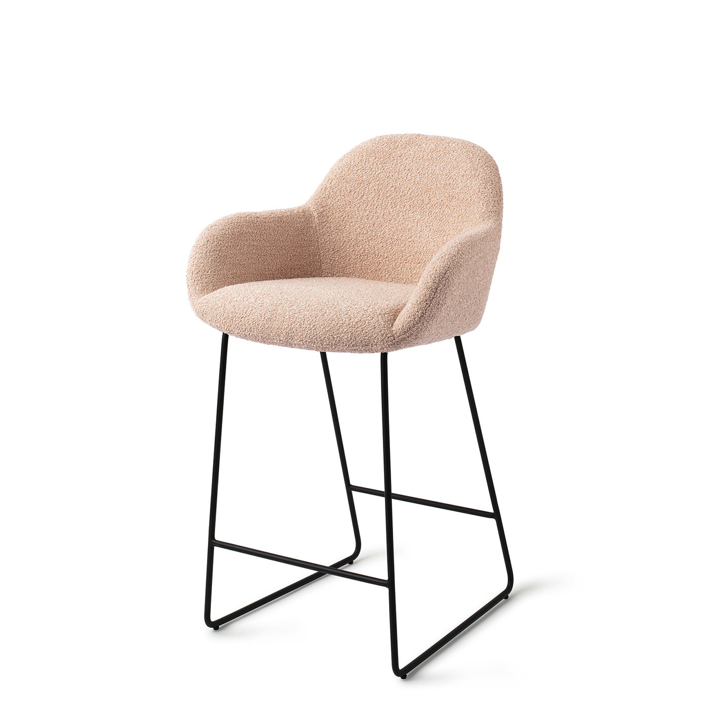 Jesper Home Barhocker Kushi Flax Relax Slide Schwarz Tresenhöhe 65 cm