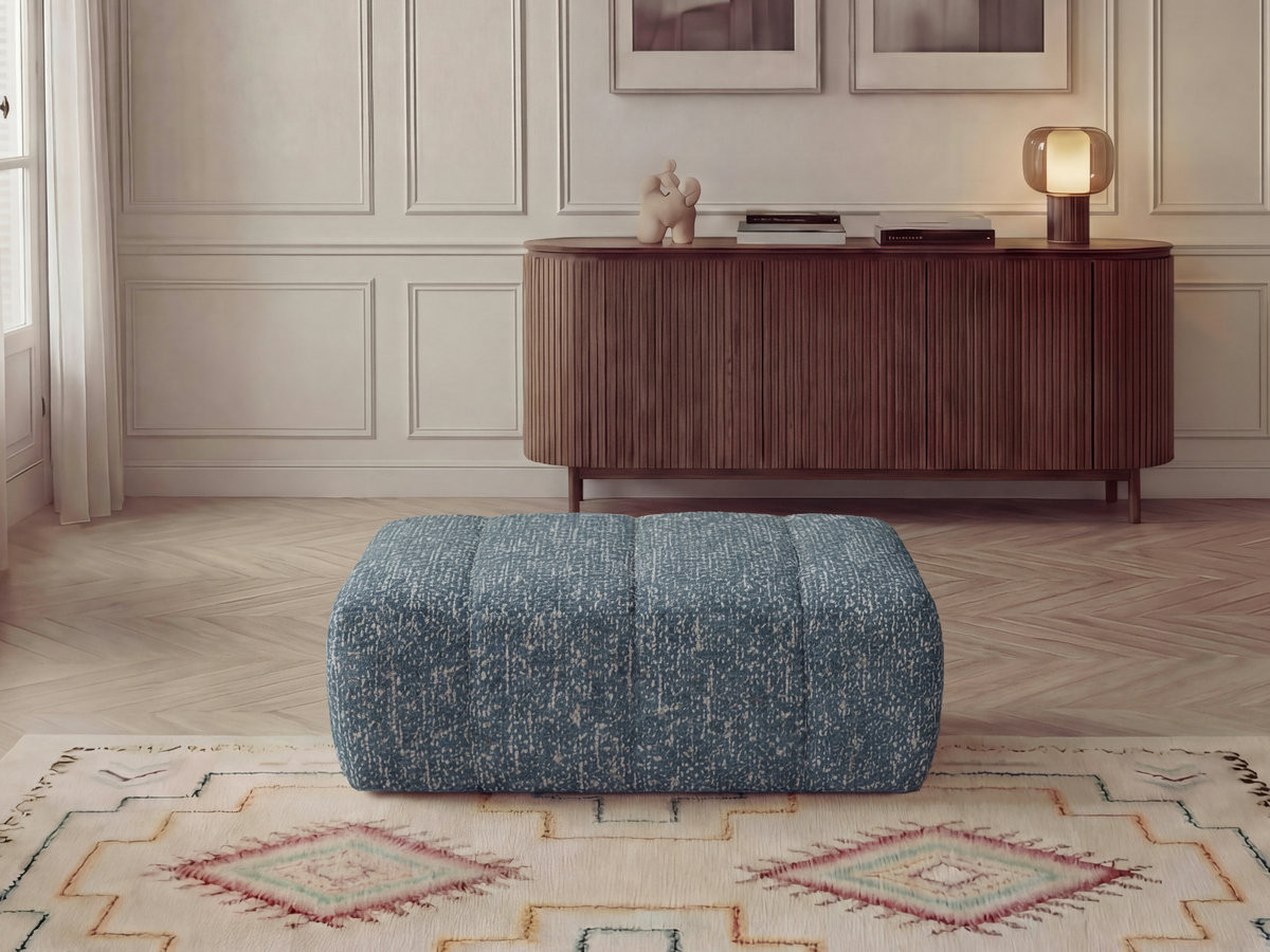 Bobochic Nesty Pouf Melange-Stoff Blau