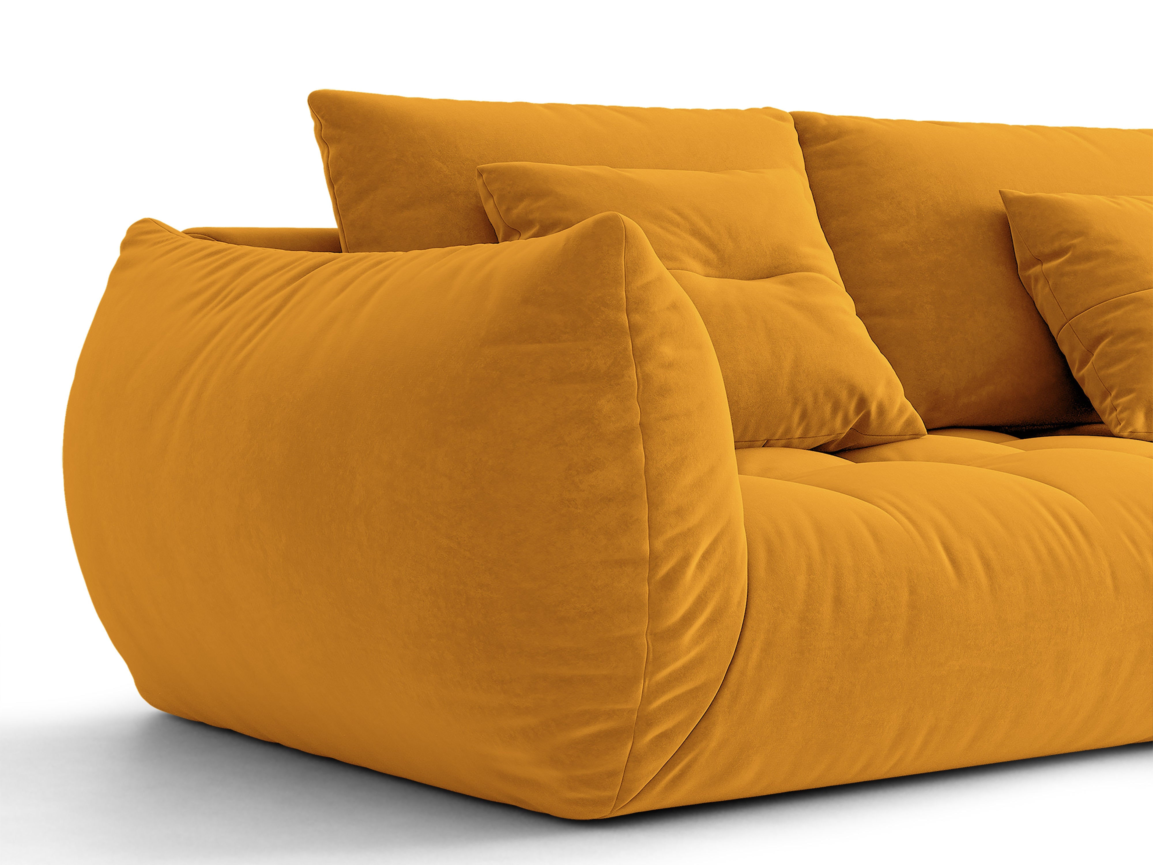 Micadoni Bloom Ecksofa 6-Sitzer Rechts Samt Casino Gelb