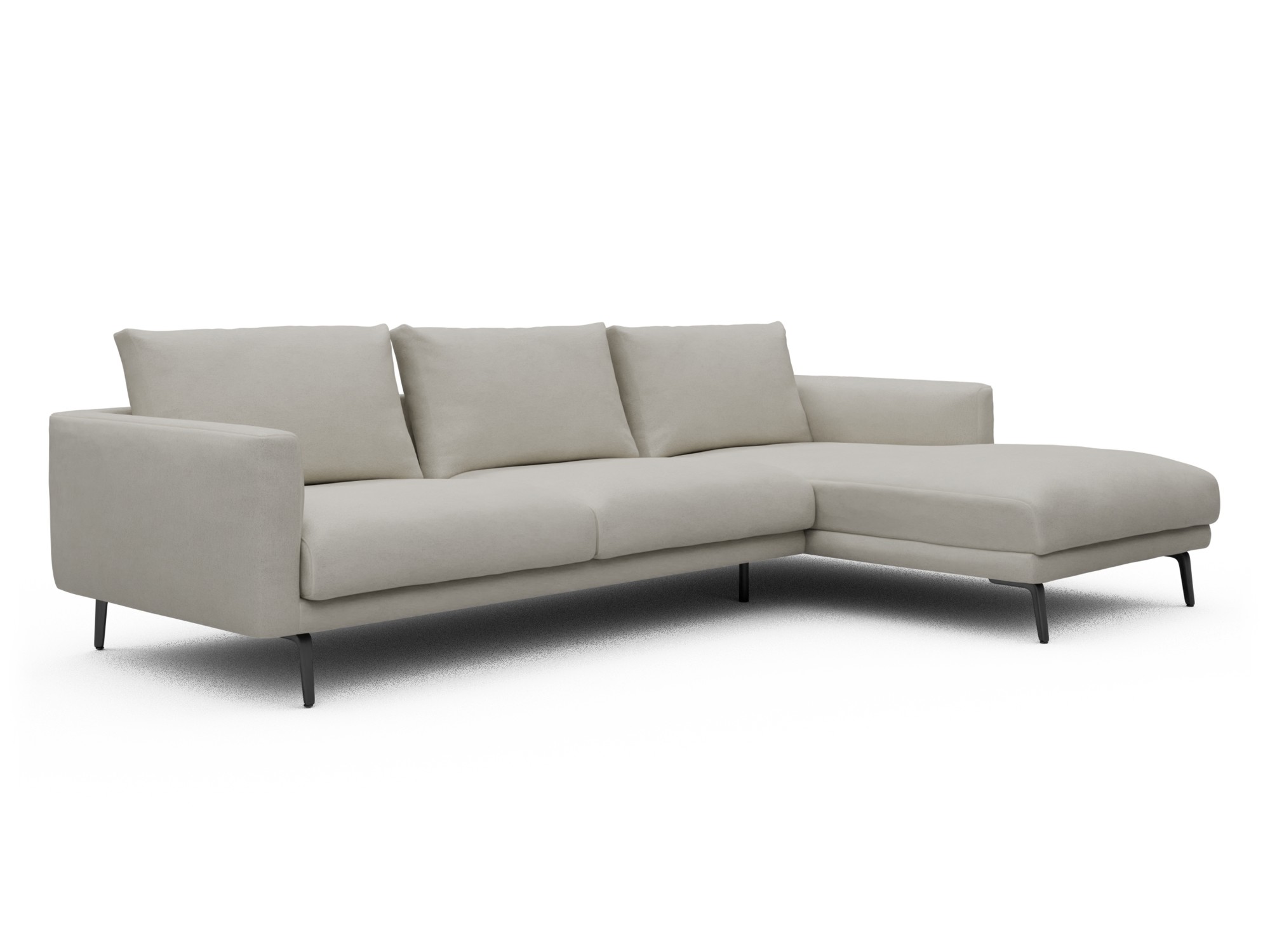 Skandi Home Ecksofa Karl Chaiselongue rechts mit 2,5-Sitzer Denari-Clean-Beige moebelfaktor