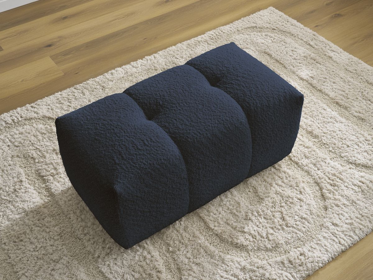 Bobochic Roxelane Pouf Bouclé-Stoff Dunkelblau