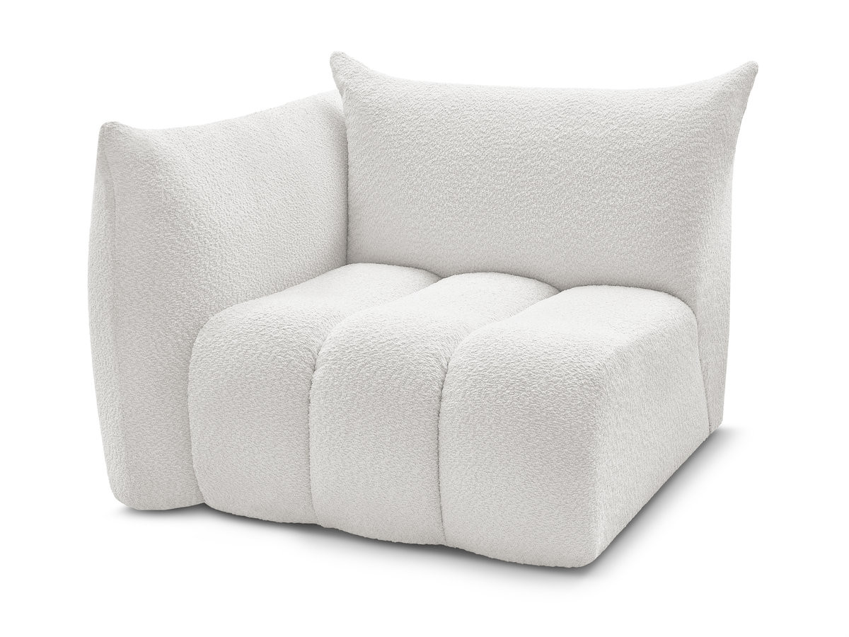 Bobochic Azra Sofamodul 1-Sitzer 117 × 112 cm Bouclé-Stoff Weiß Ecke links