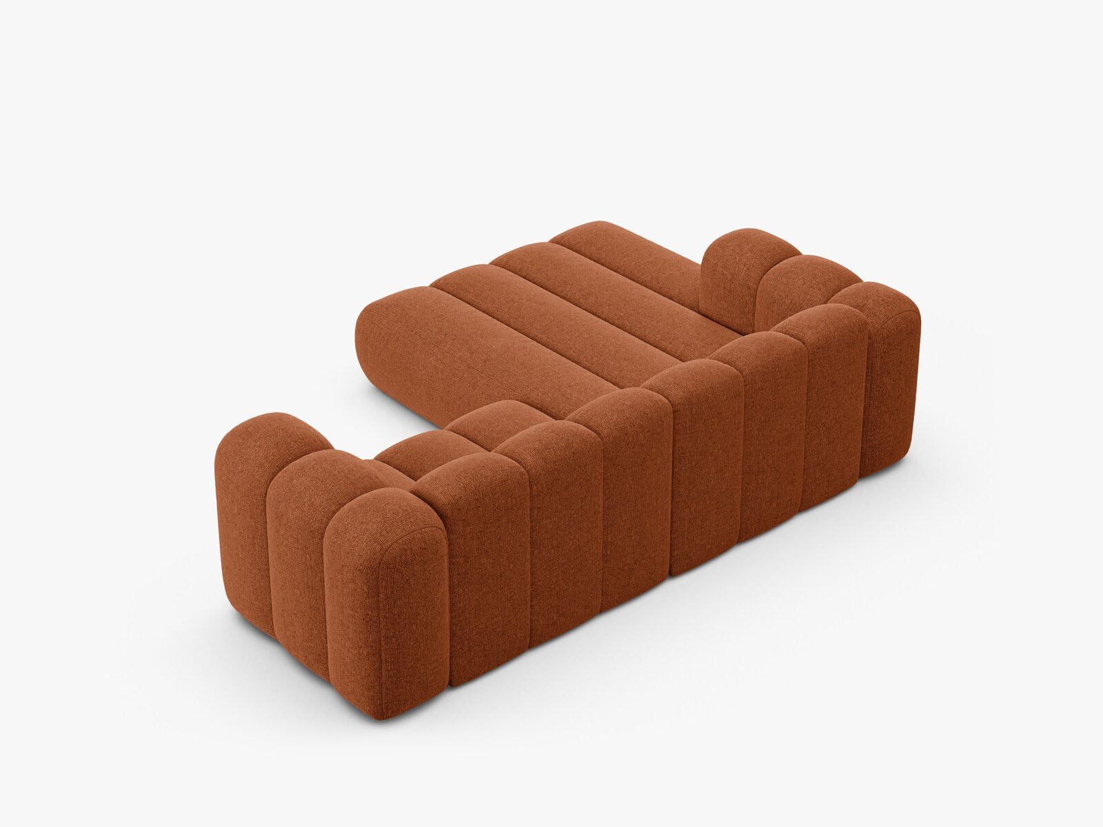 Micadoni Modulares Ecksofa Lupine 3-Sitzer Links Chenille Eden Ziegel